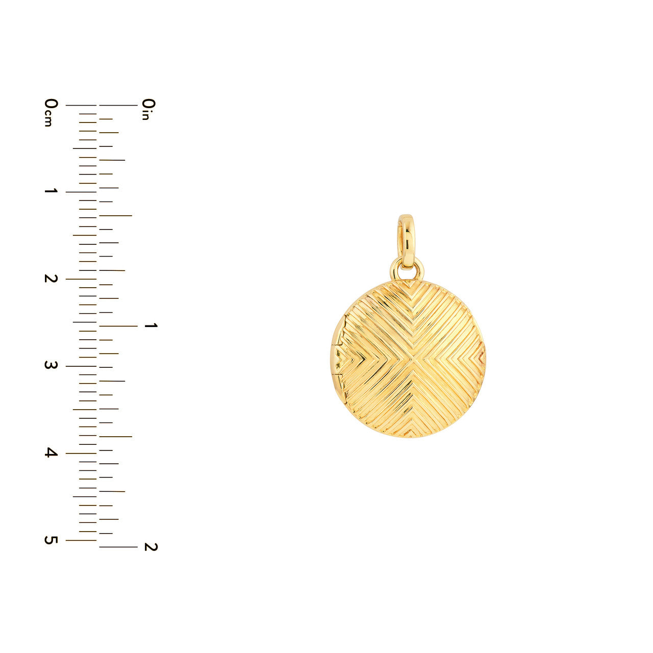 14K Yellow Gold Textured Circle Locket
