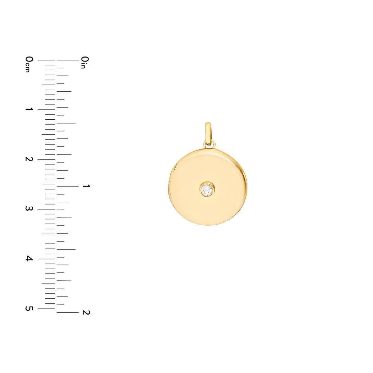 14K Yellow Gold Diamond Round Locket (1/10tcw)