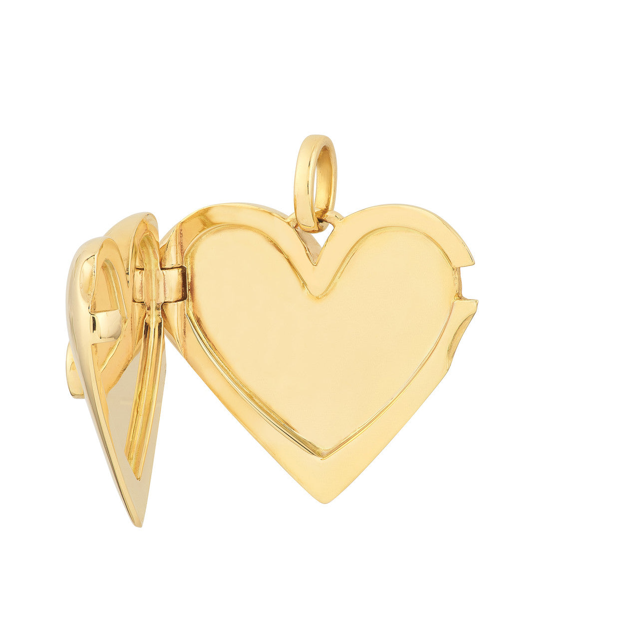 14K Yellow Gold Diamond Puff Heart Locket (1/10tcw)