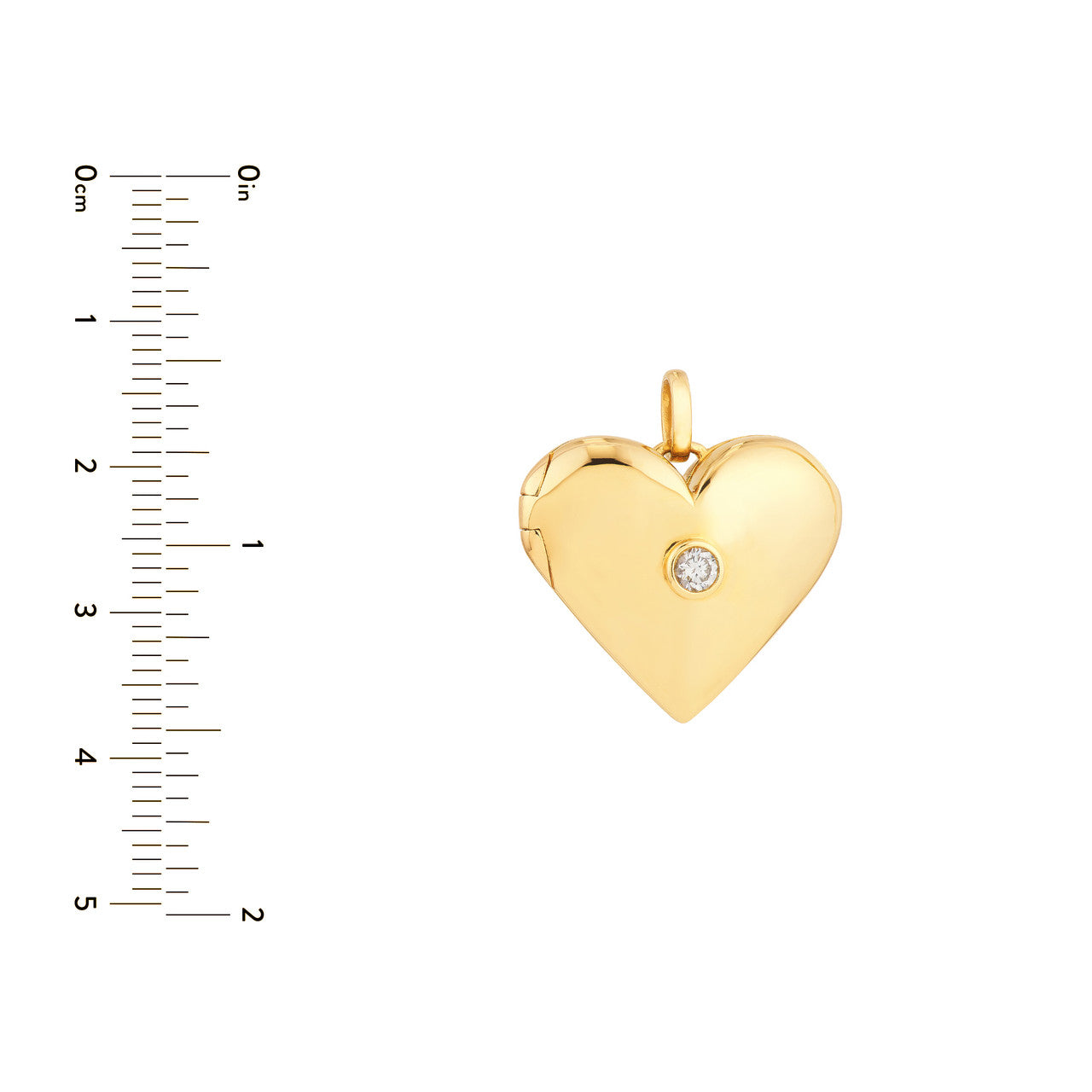 14K Yellow Gold Diamond Puff Heart Locket (1/10tcw)