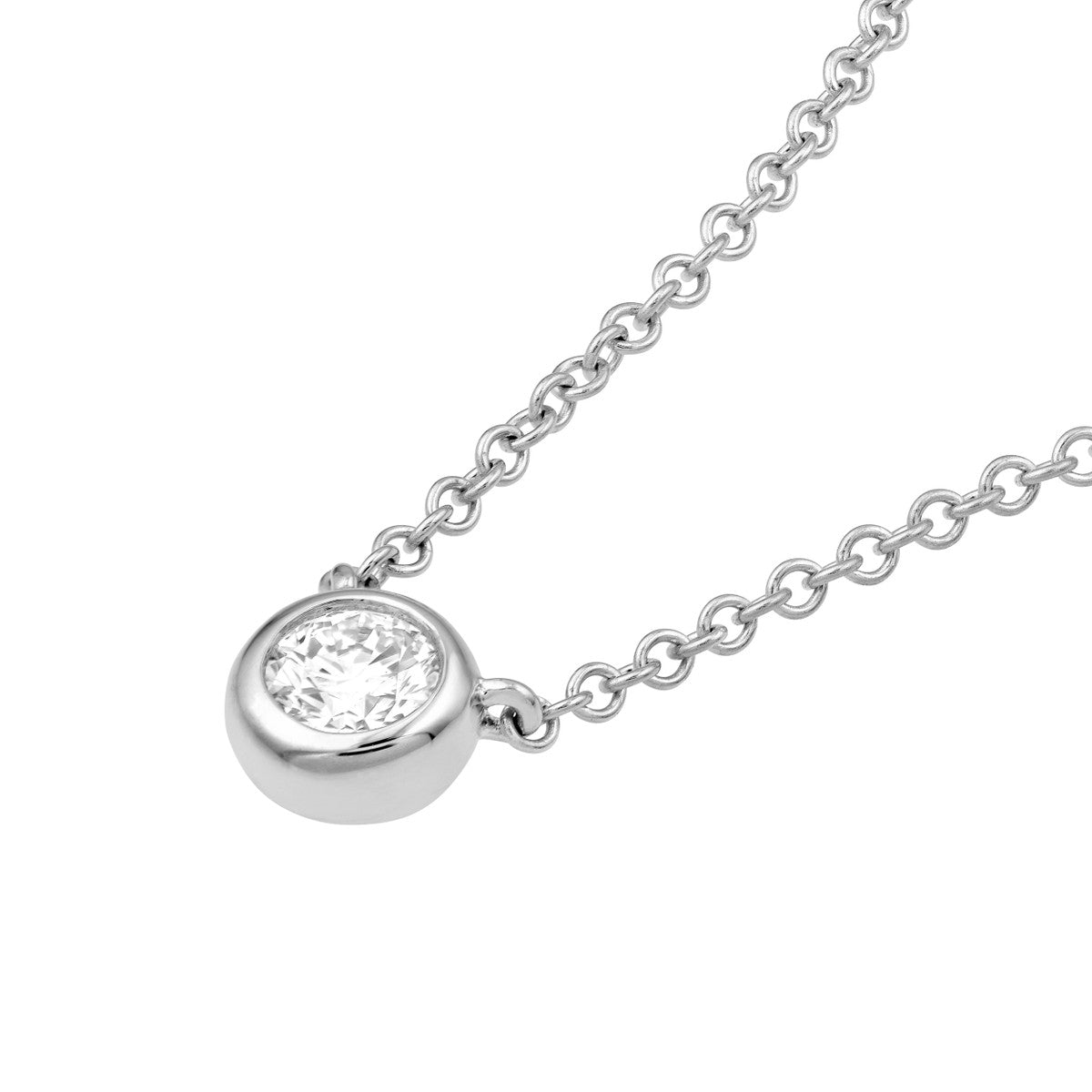 14K Gold Bezel Set Round Diamond Necklace (1/10tcw) Birmingham Jewelry Necklace Birmingham Jewelry 