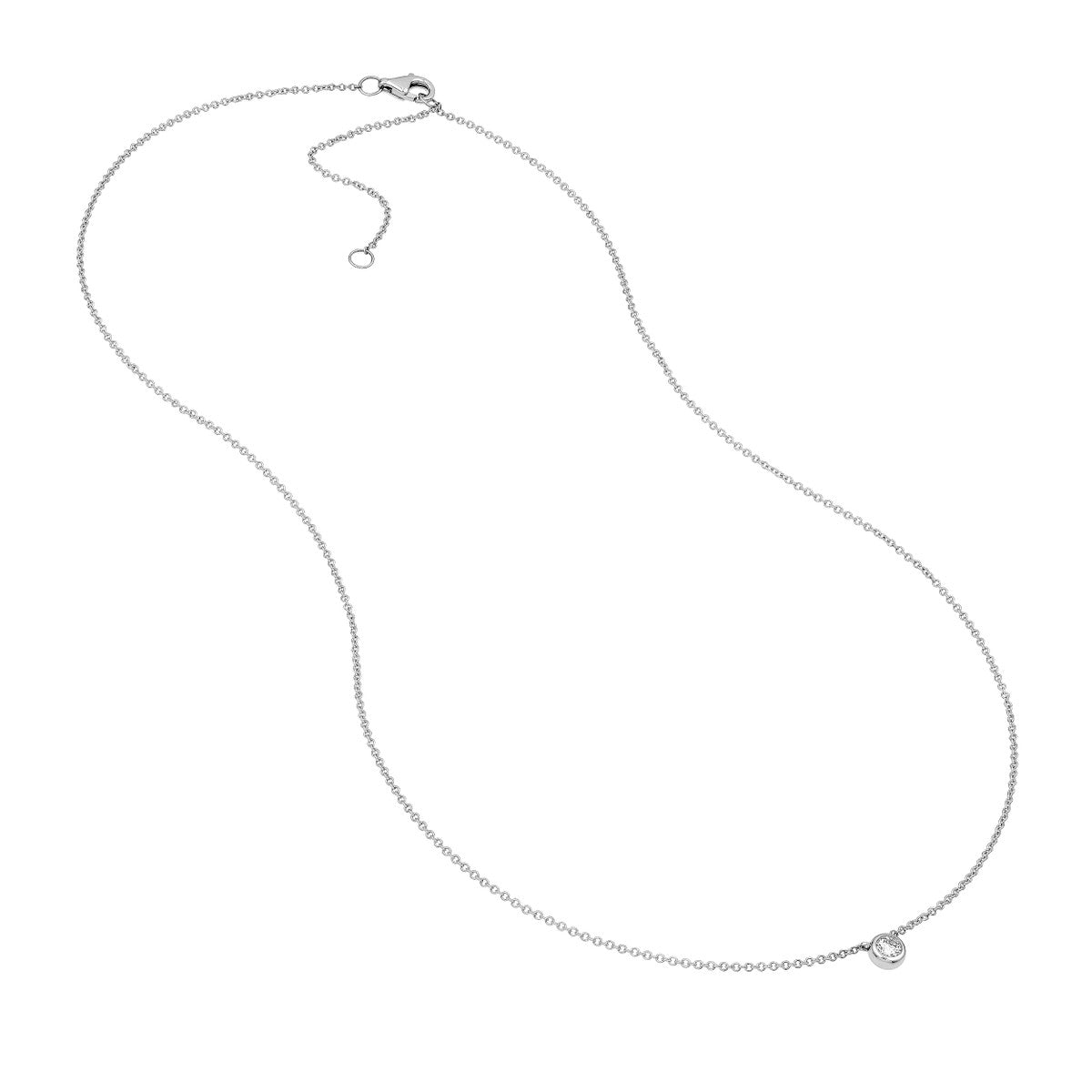 14K Gold Bezel Set Round Diamond Necklace (1/10tcw) Birmingham Jewelry Necklace Birmingham Jewelry 
