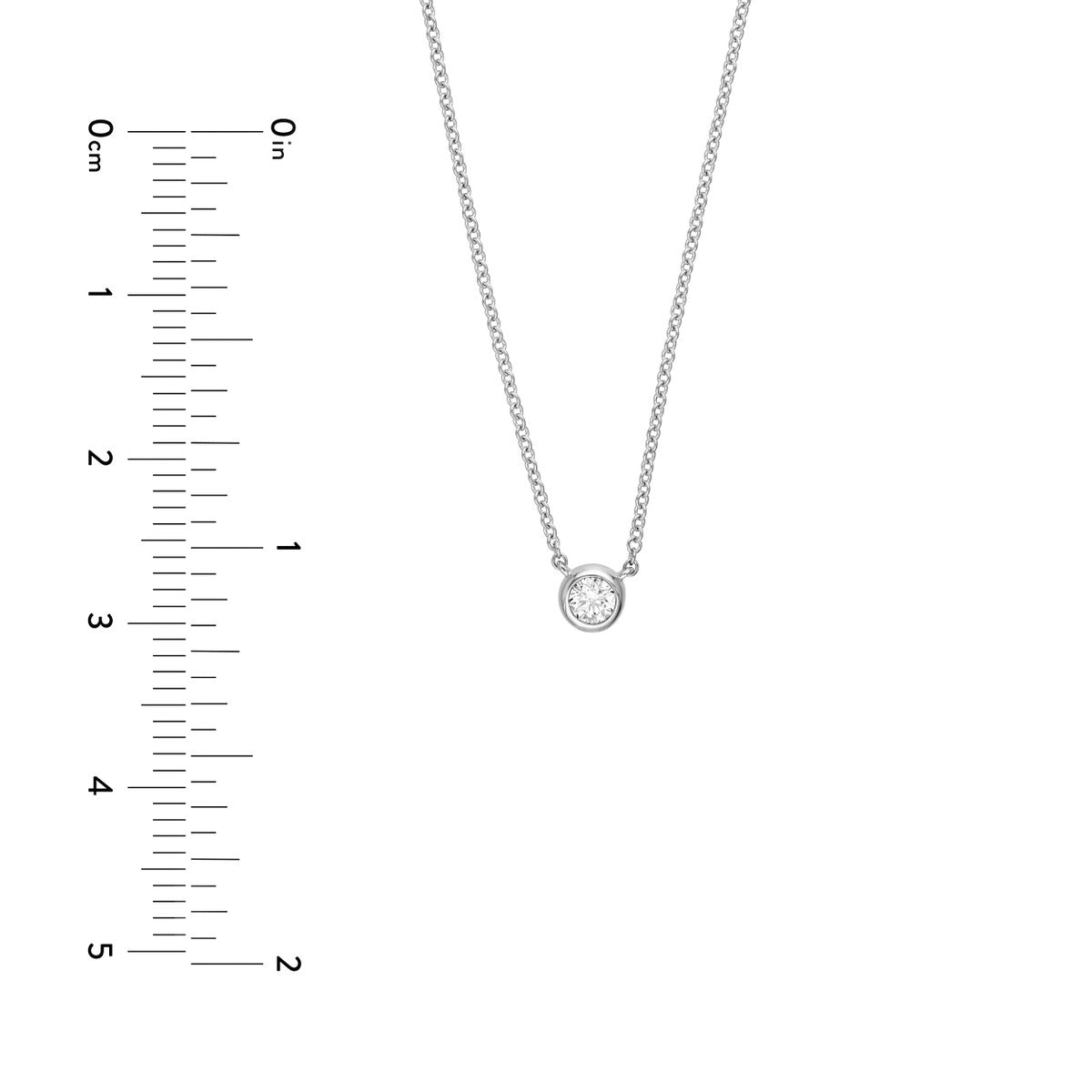 14K Gold Bezel Set Round Diamond Necklace (1/10tcw) Birmingham Jewelry Necklace Birmingham Jewelry 
