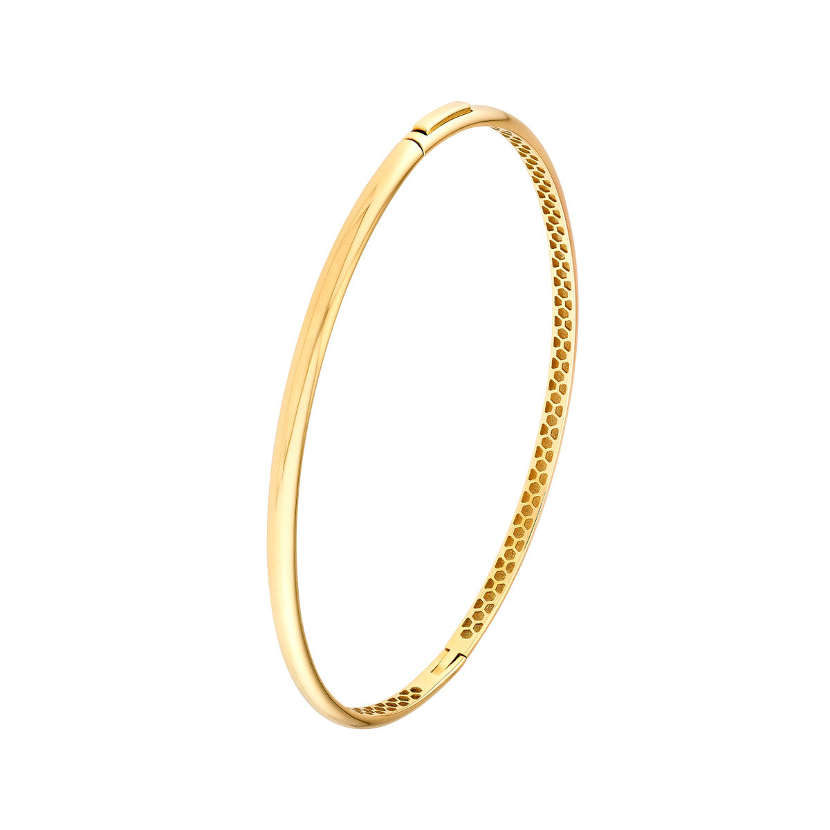 14K Gold Classic Thin Dome Bangle