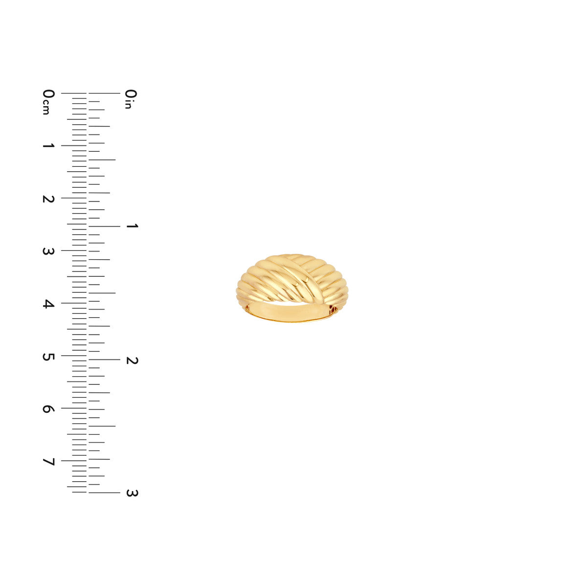 14K Yellow Gold Two-Way Textured Dome Ring