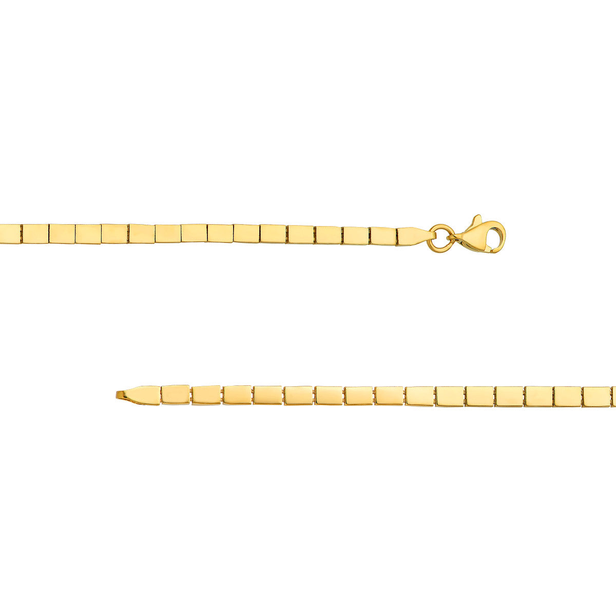 14K Yellow Gold Rectangle link Bracelet