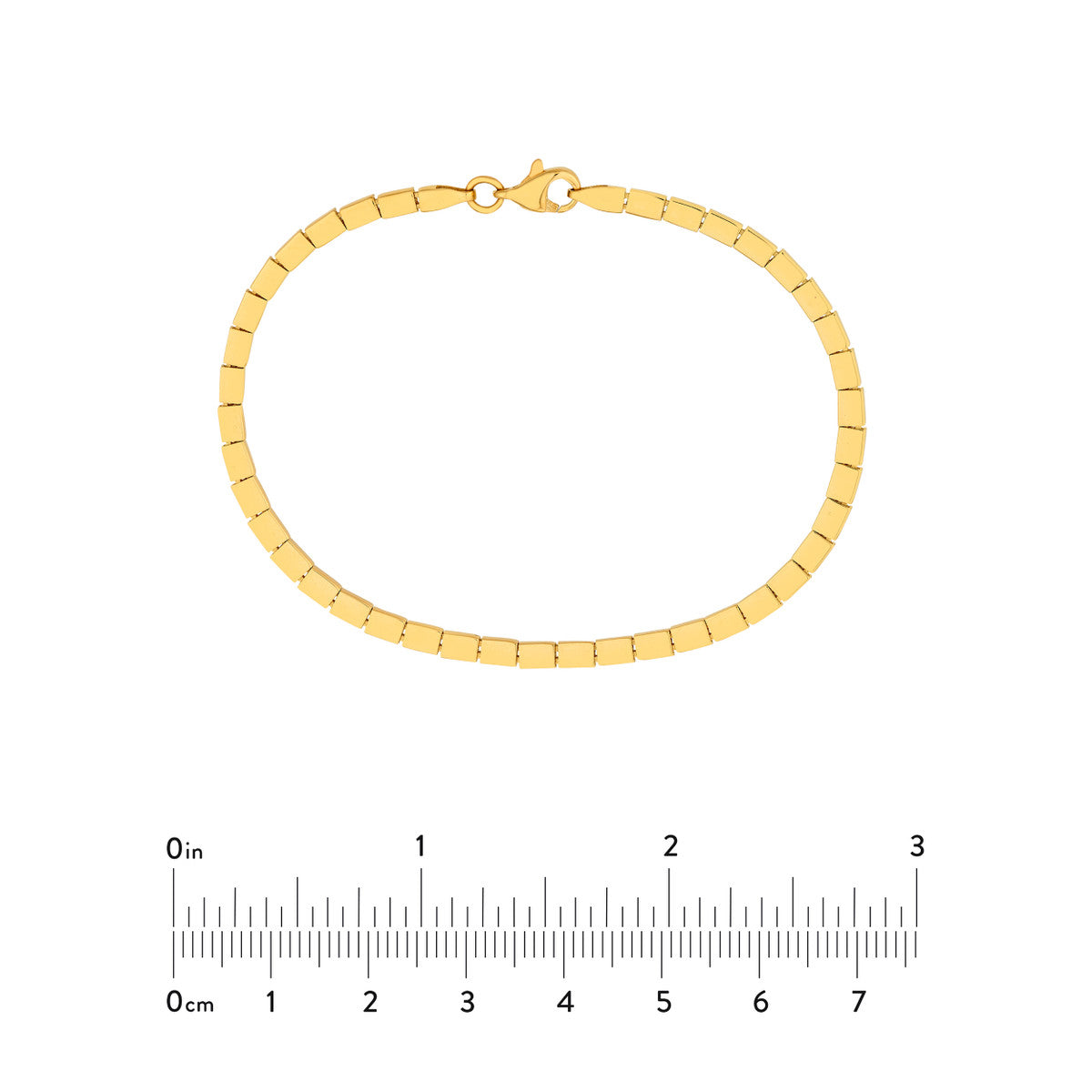 14K Yellow Gold Rectangle link Bracelet