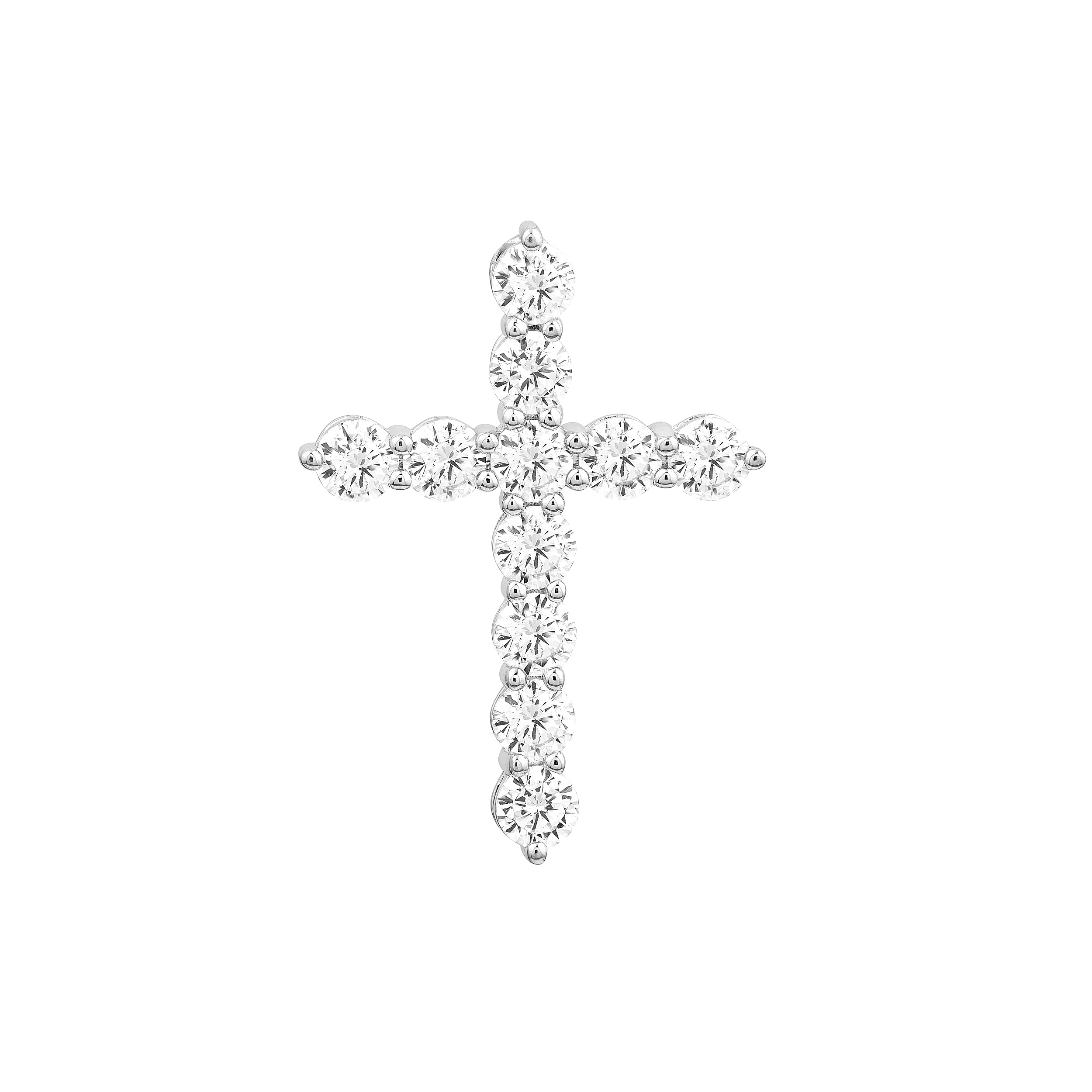 14K Gold Diamond Cross Pendant (1-5/8tcw)