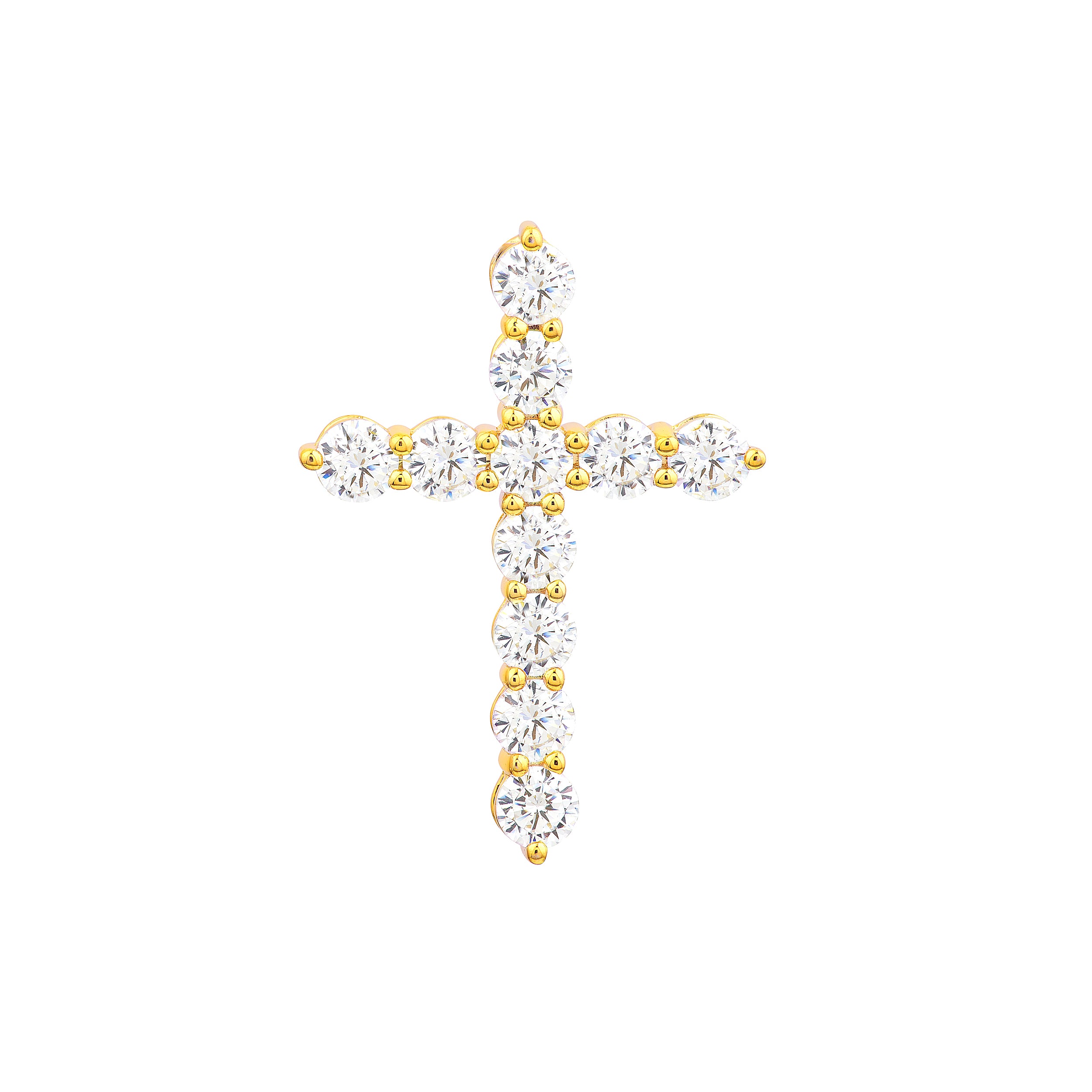 14K Gold Diamond Cross Pendant (1-5/8tcw)