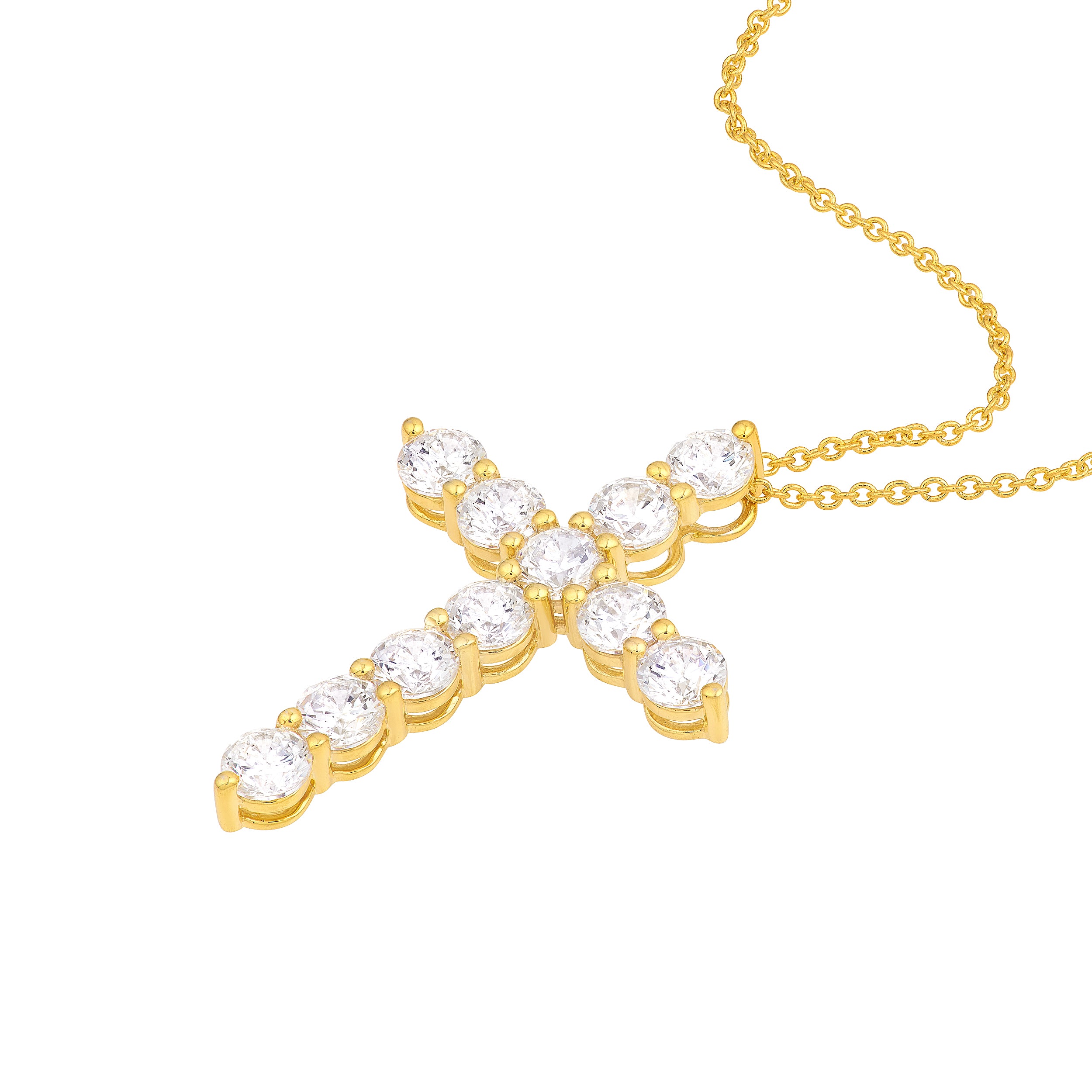 14K Gold Diamond Cross Pendant (1-5/8tcw)