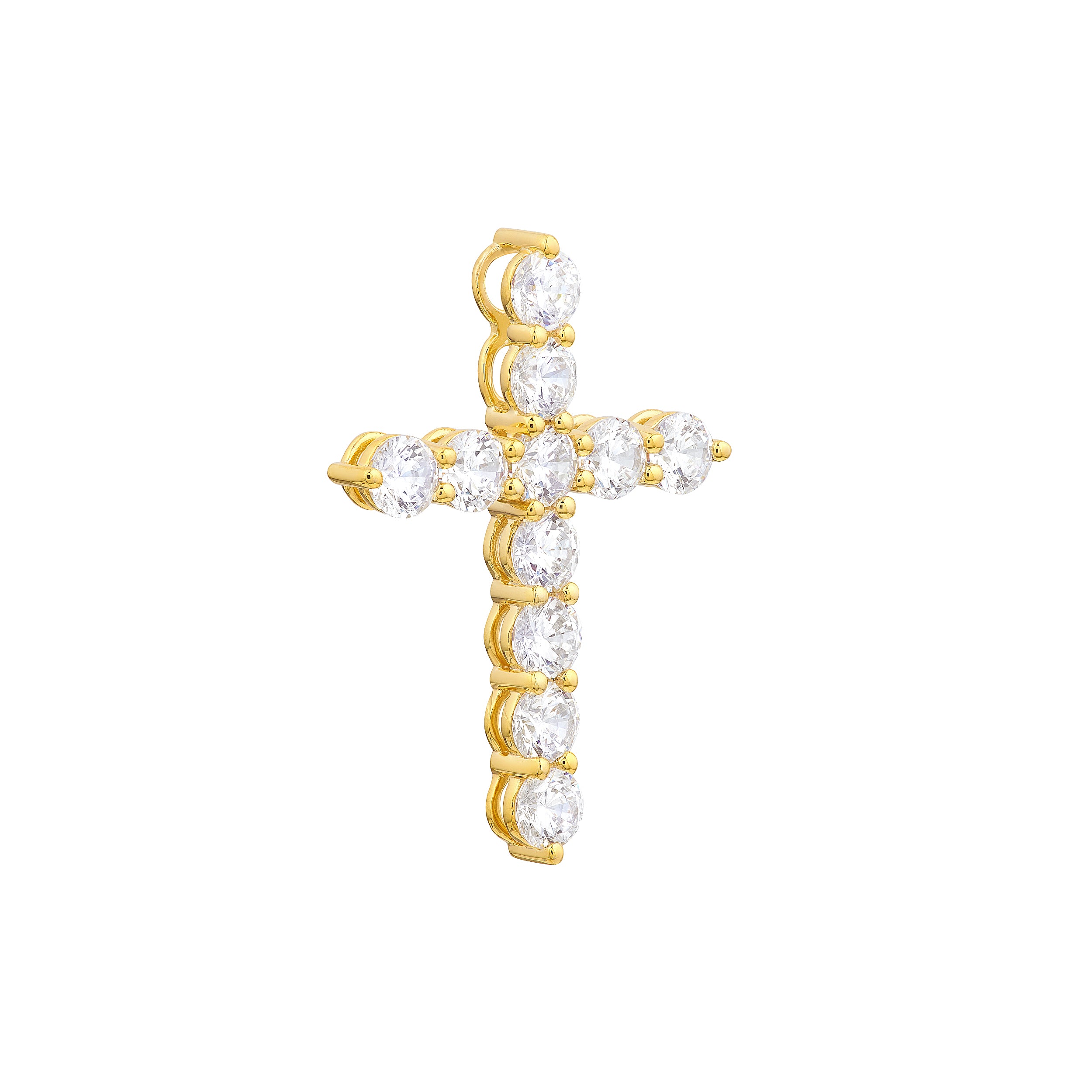 14K Gold Diamond Cross Pendant (1-5/8tcw)