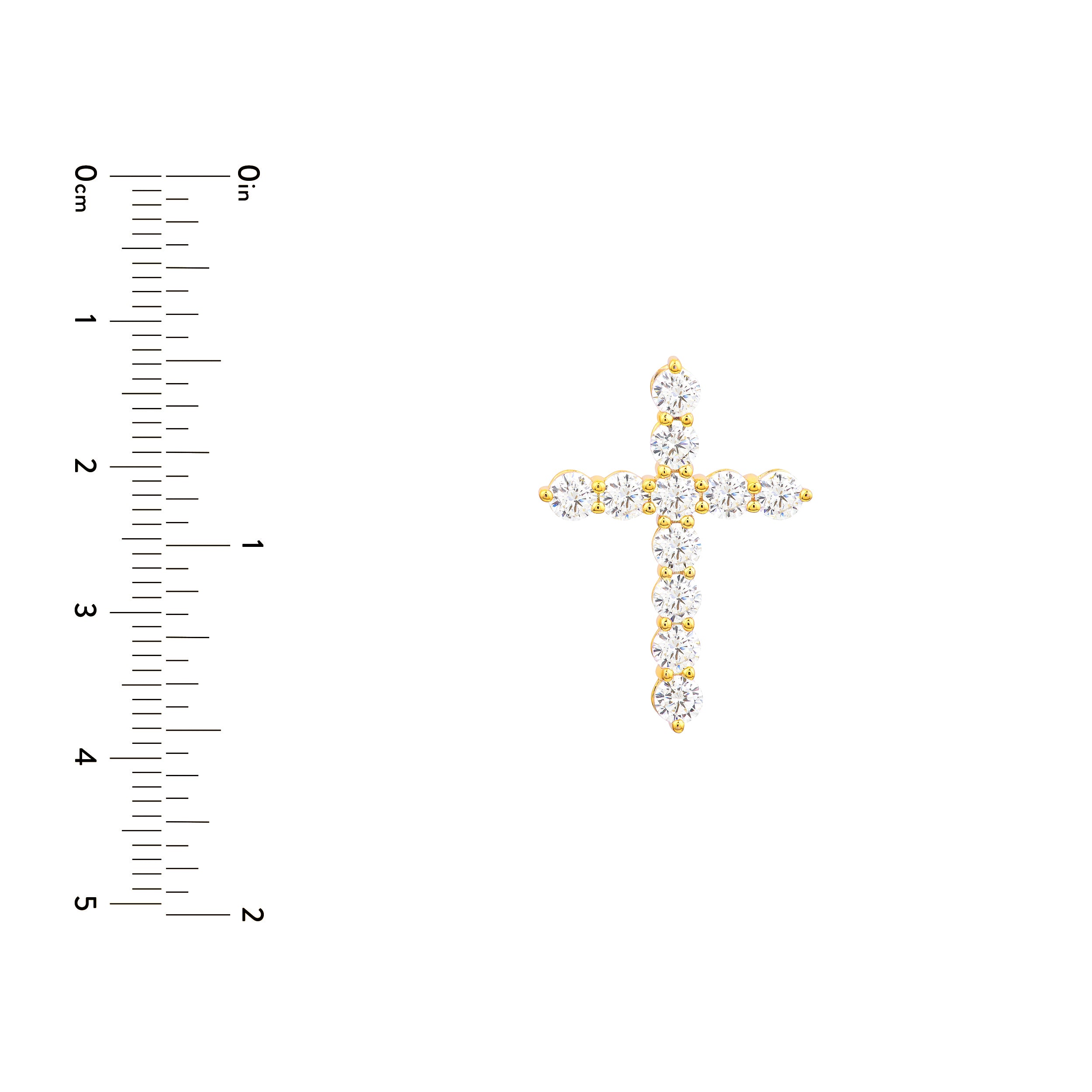 14K Gold Diamond Cross Pendant (1-5/8tcw)