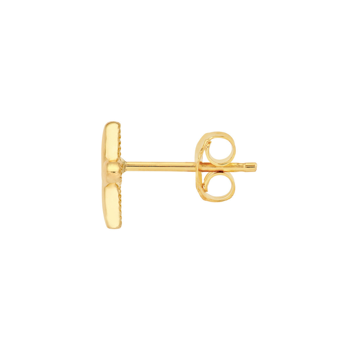 14K Yellow Gold Polished Flower Stud Earrings