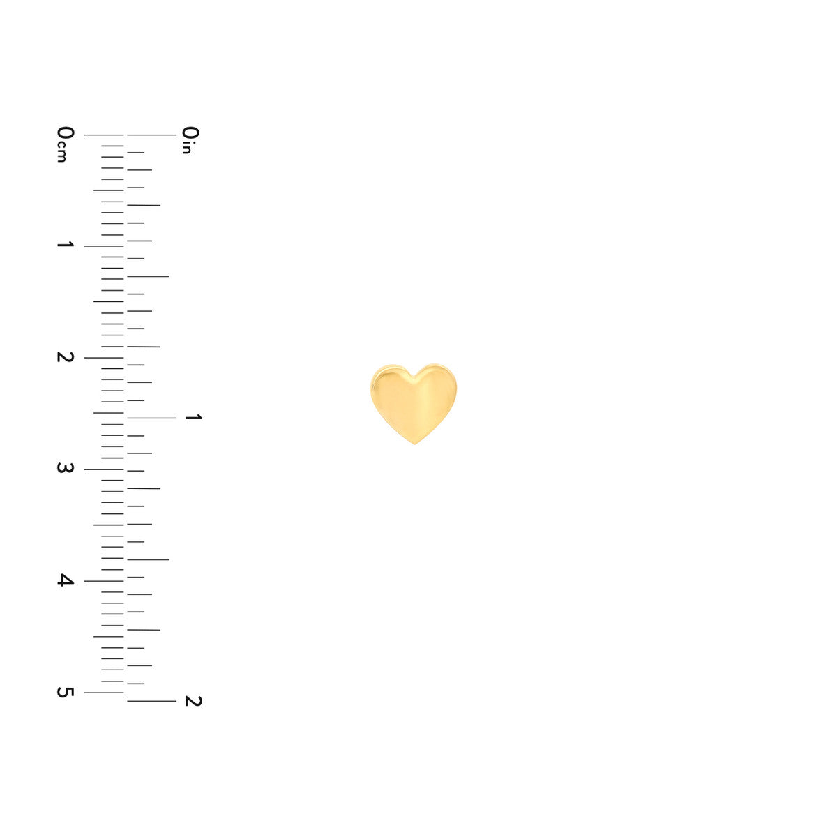 14K Yellow Gold Wavy Heart Stud Earrings