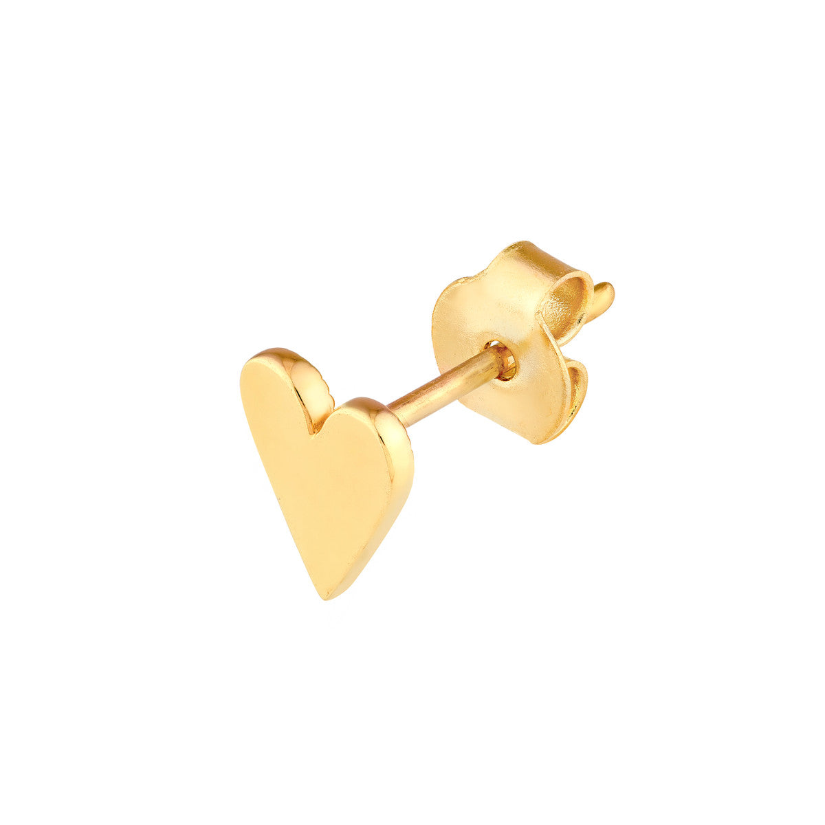 14K Yellow Gold Heart Stud Earrings