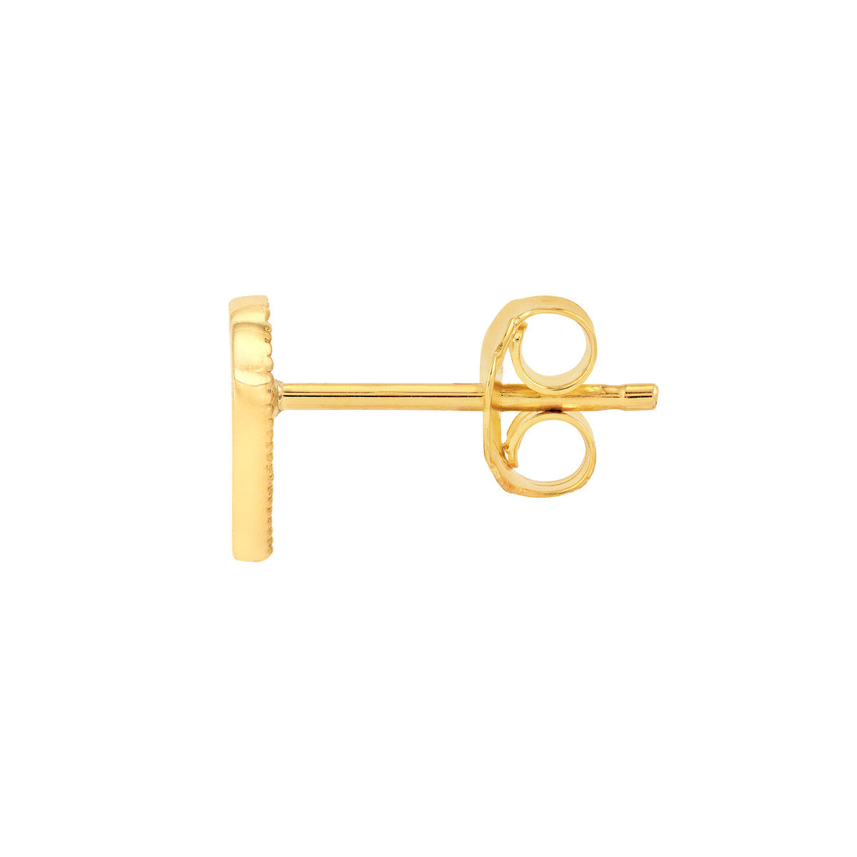 14K Yellow Gold Heart Stud Earrings