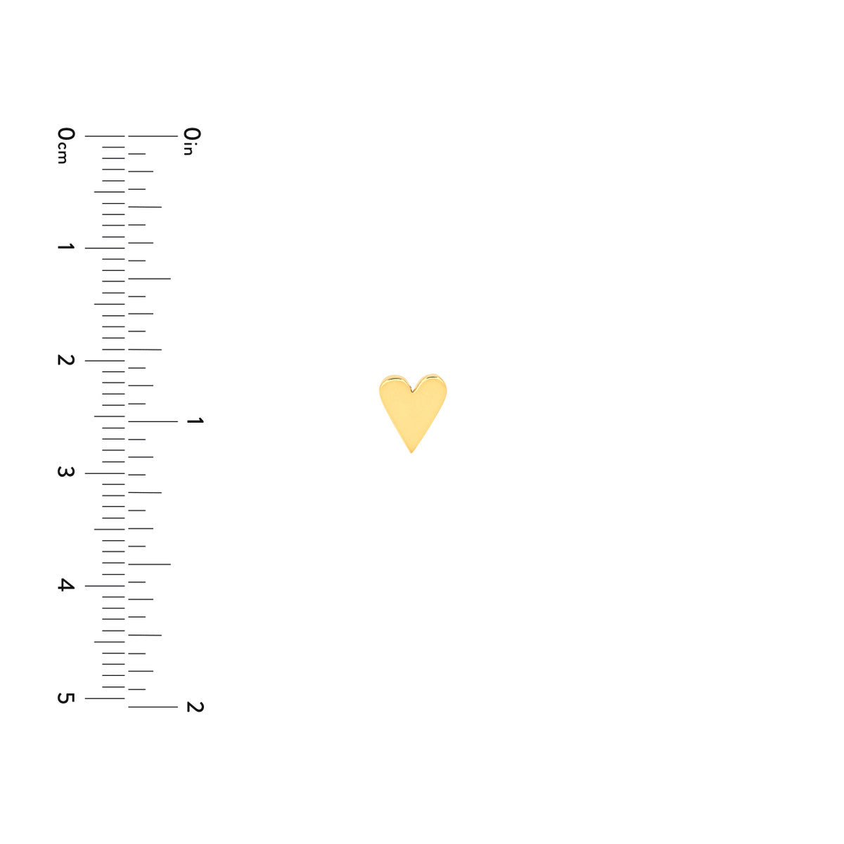 14K Yellow Gold Heart Stud Earrings