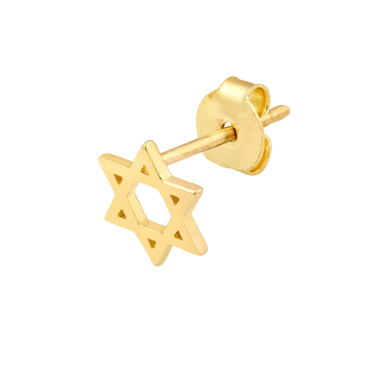 14K Yellow Gold Star of David Stud Earrings