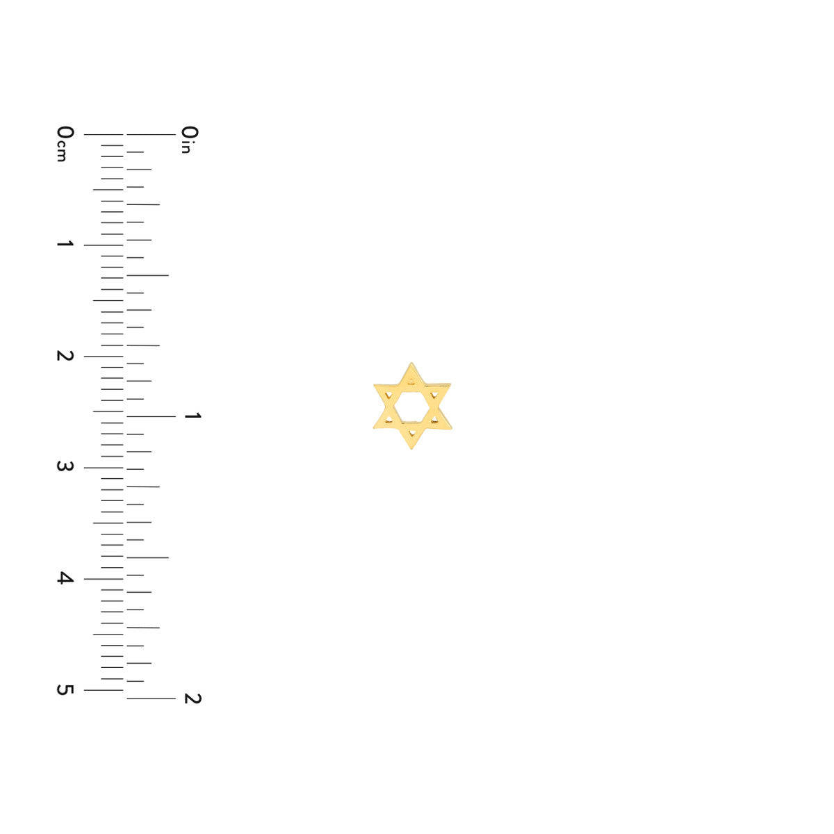 14K Yellow Gold Star of David Stud Earrings