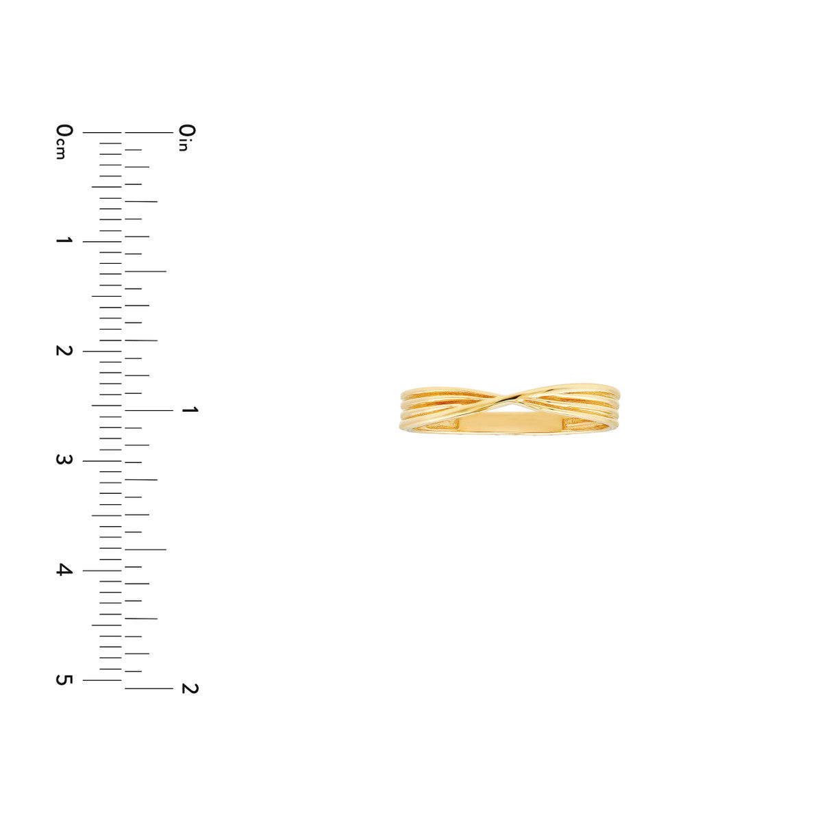 14K Yellow Gold Textured Pinched Band
