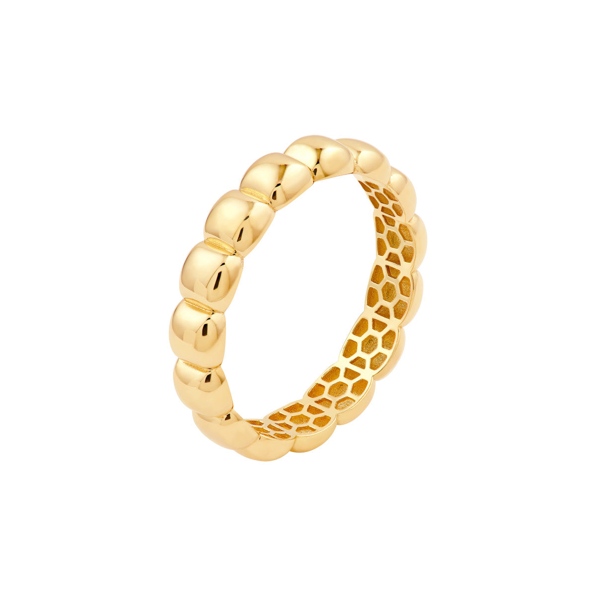 14K Yellow Gold Square Puff Band