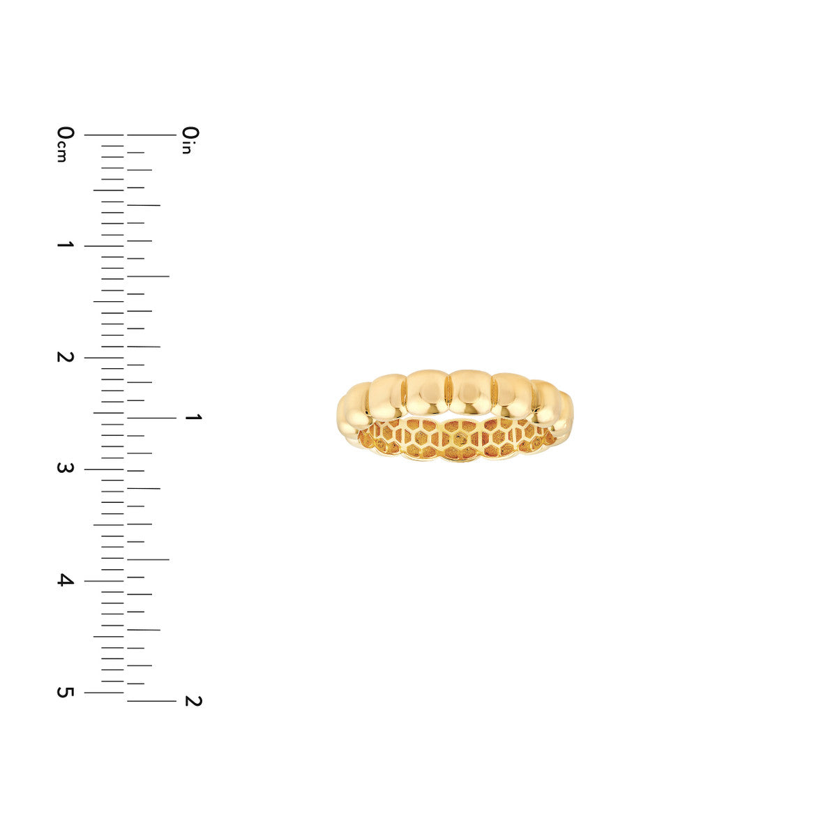 14K Yellow Gold Square Puff Band