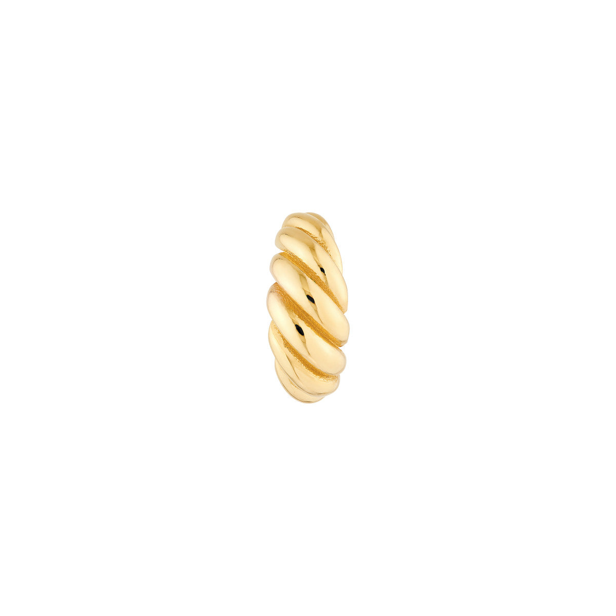14K Yellow Gold Shrimp Open Hoop Earrings