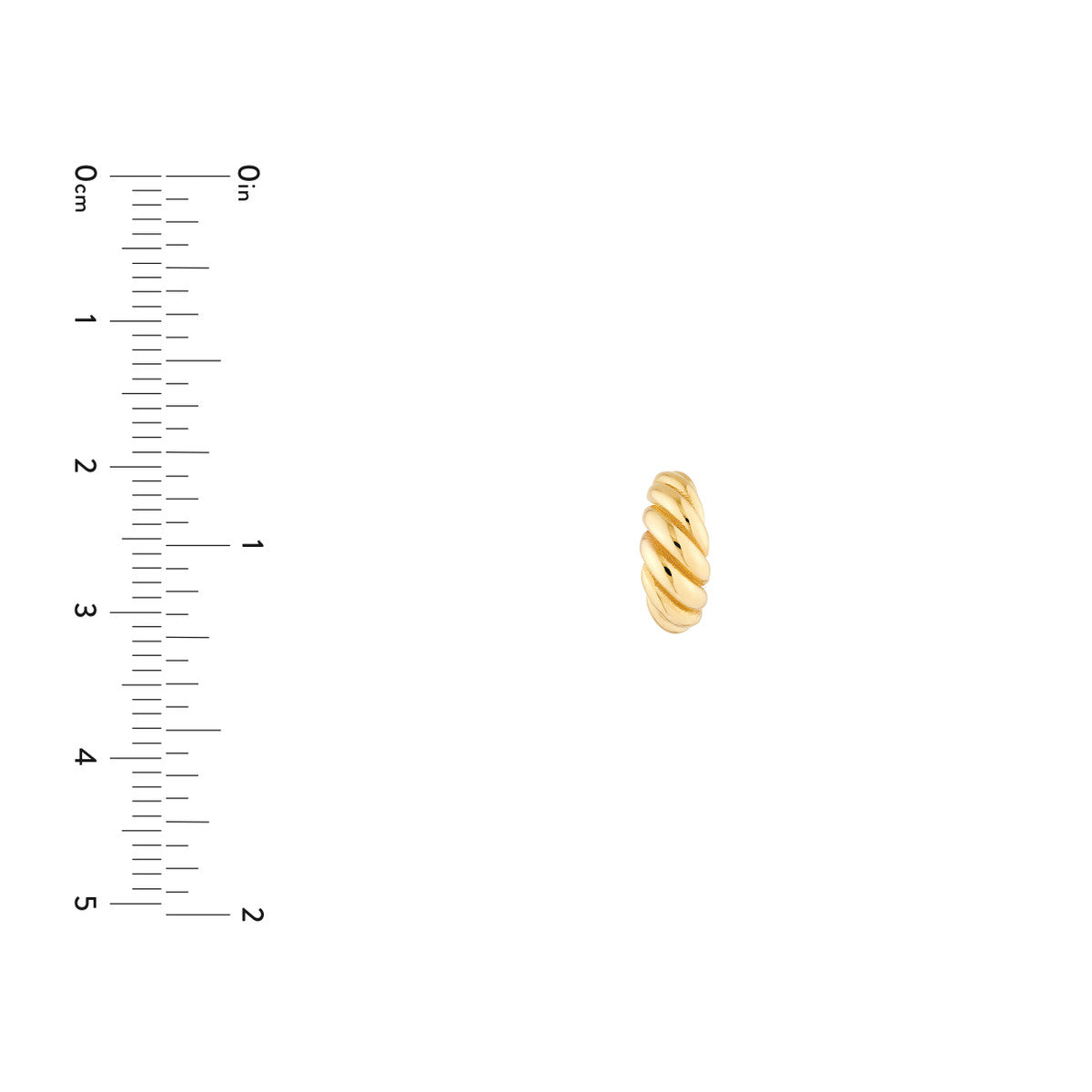 14K Yellow Gold Shrimp Open Hoop Earrings