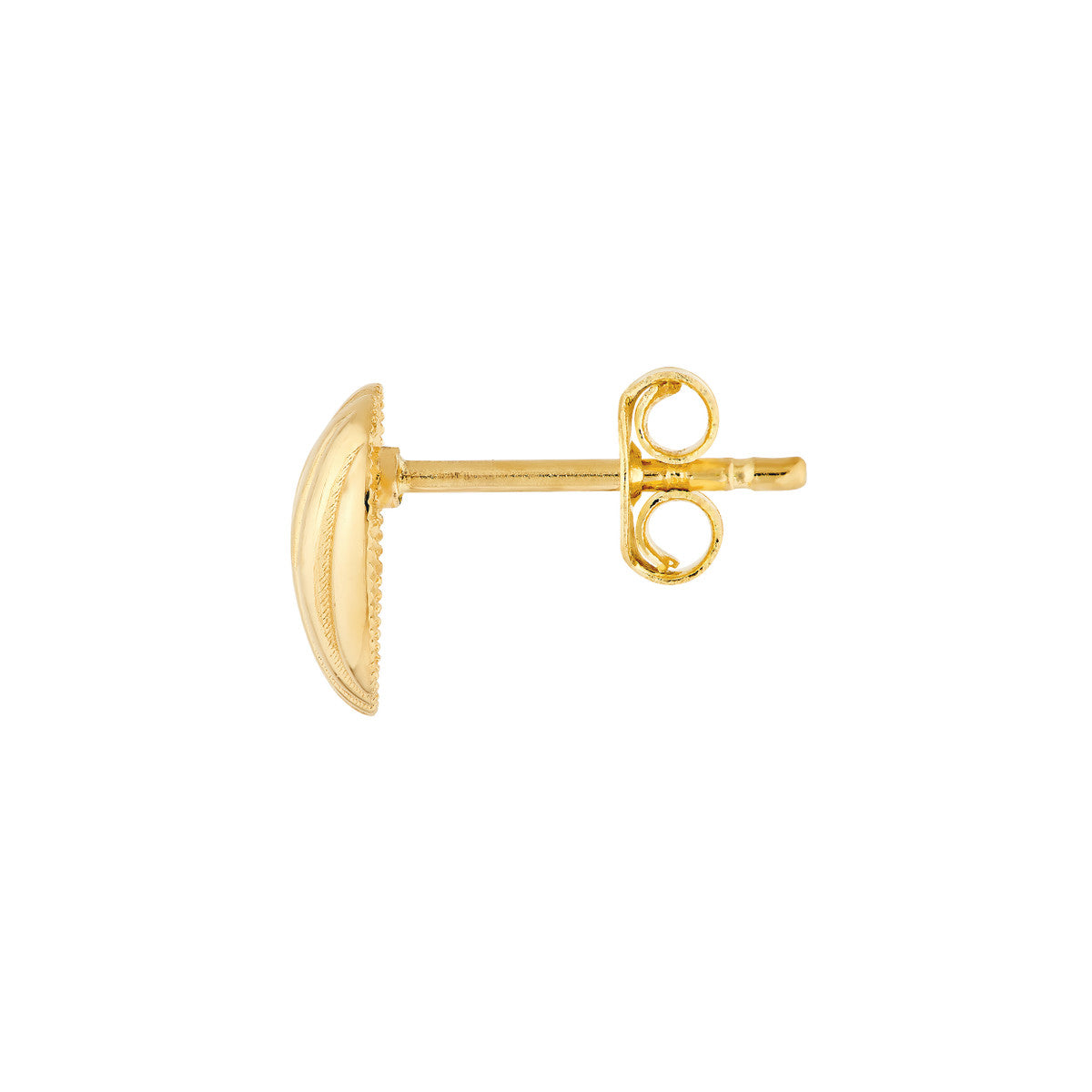 14K Yellow Gold Fluted Heart Earrings