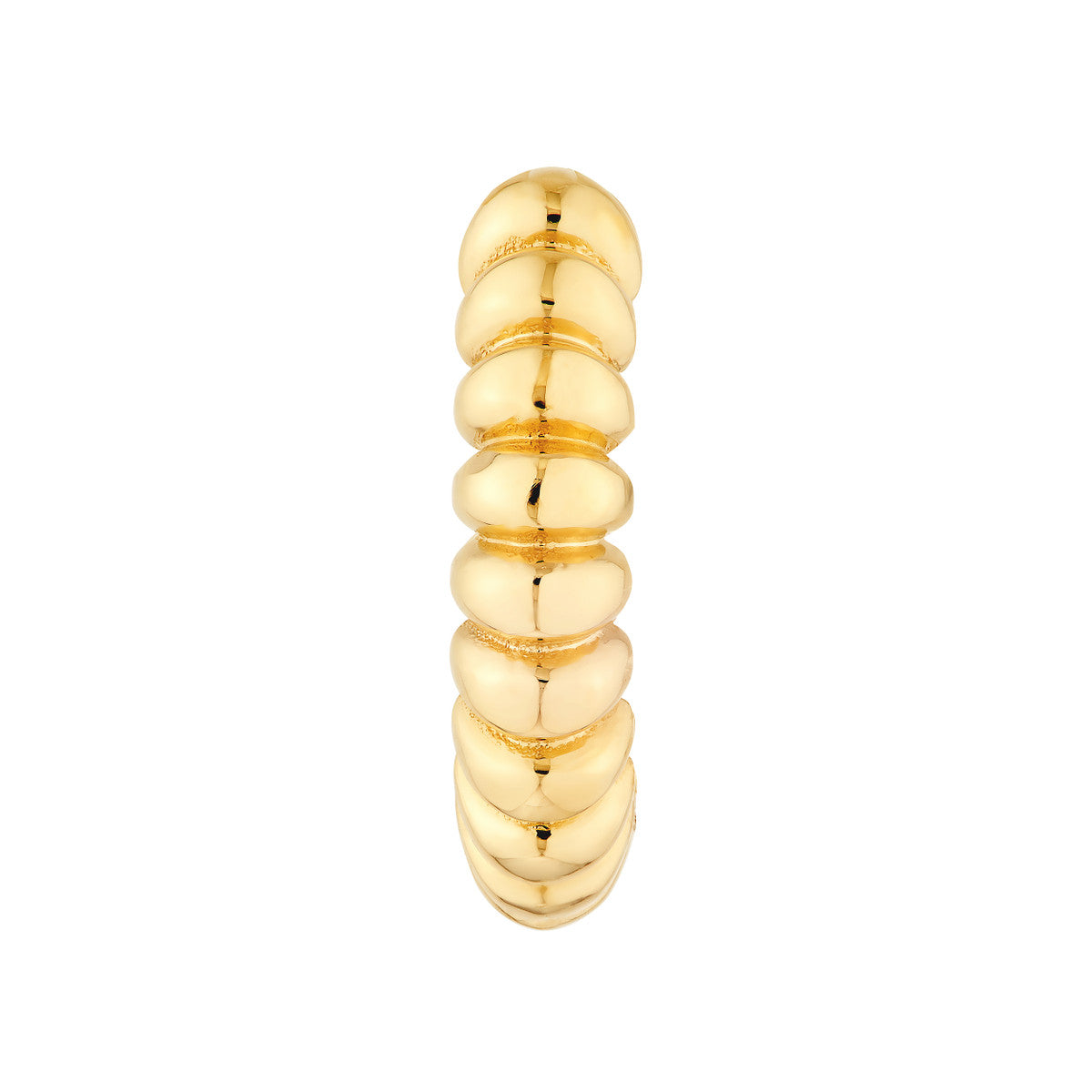 14K Yellow Gold Rope Round Hoop Earrings