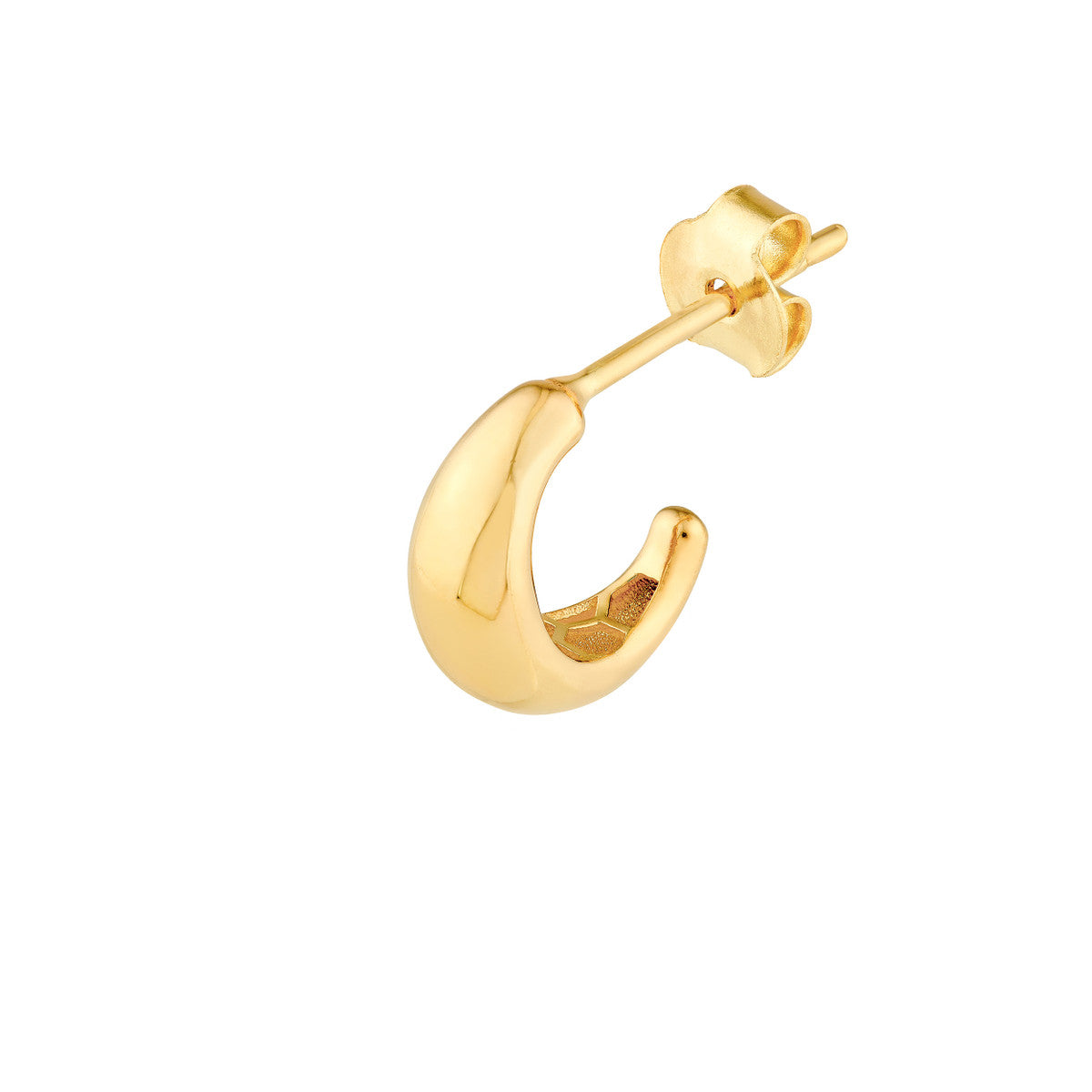 14K Yellow Gold Polished Open Hoop Earrings