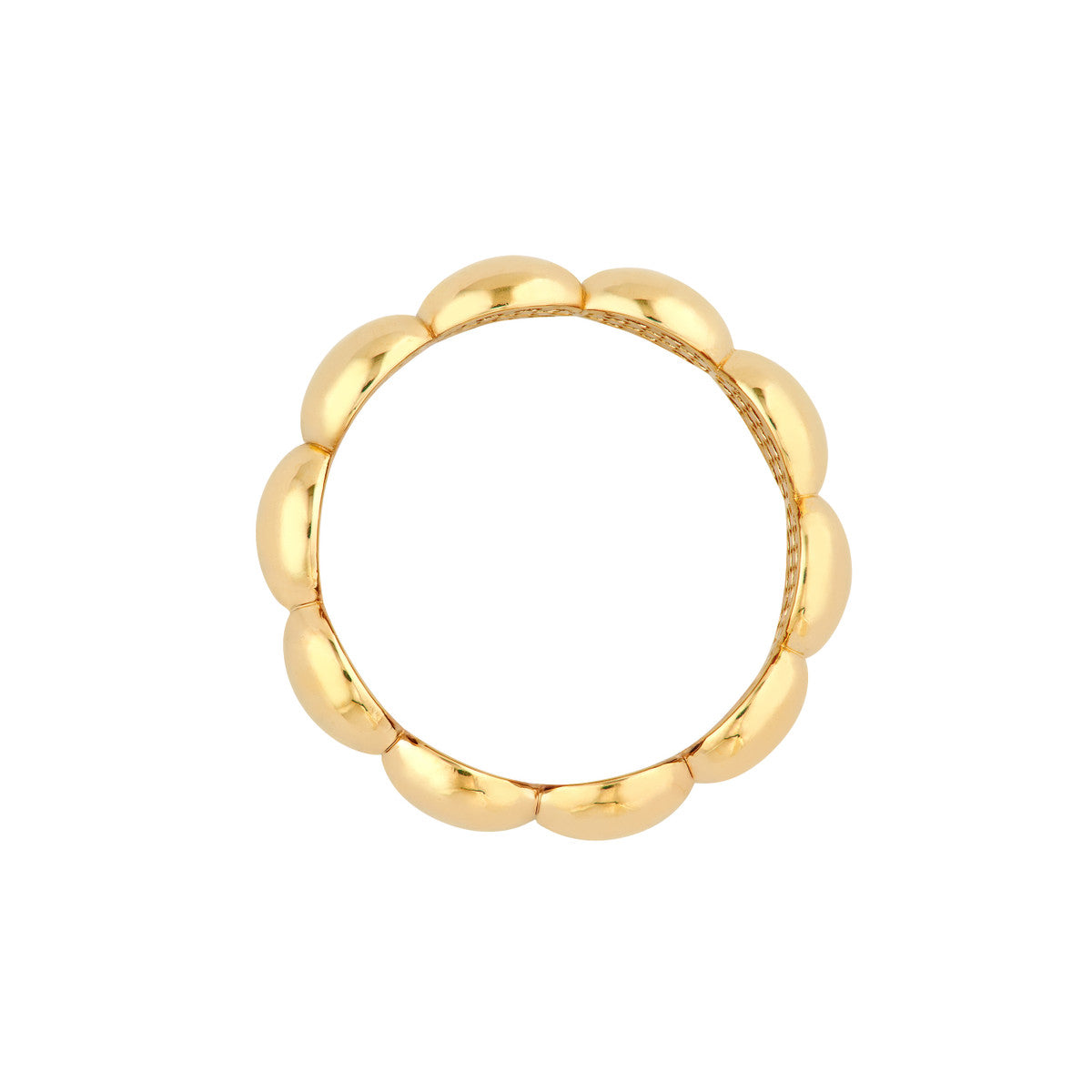 14K Yellow Gold Large Puffy Bead Band