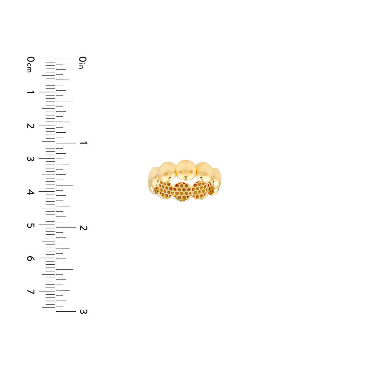 14K Yellow Gold Large Puffy Bead Band