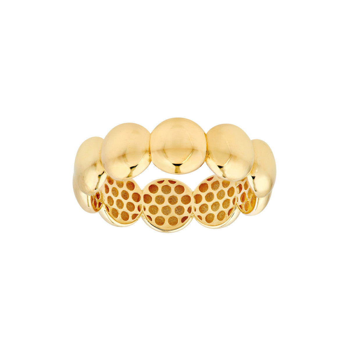 14K Yellow Gold Large Puffy Bead Band