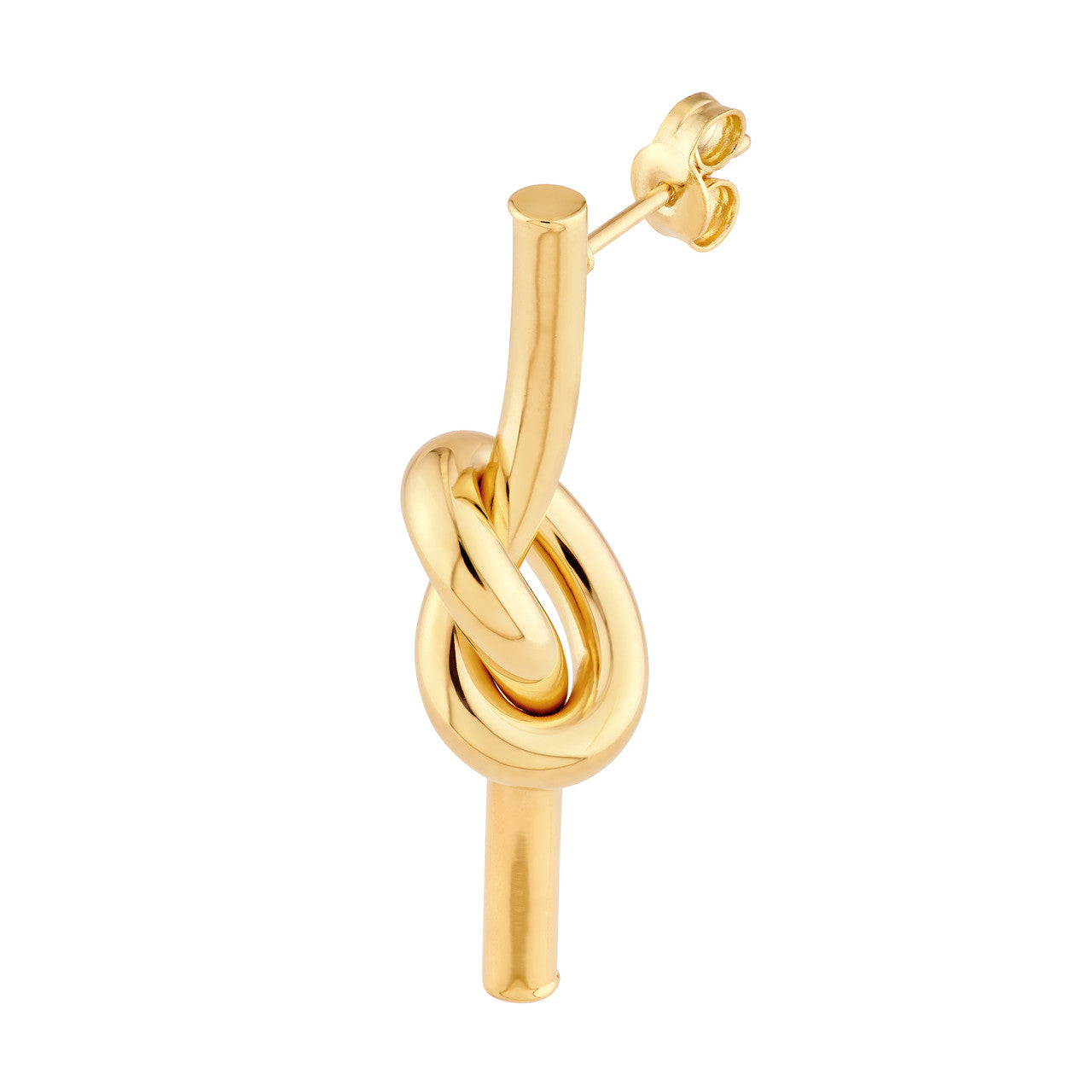 14K Yellow Gold Knotted Tube Earrings