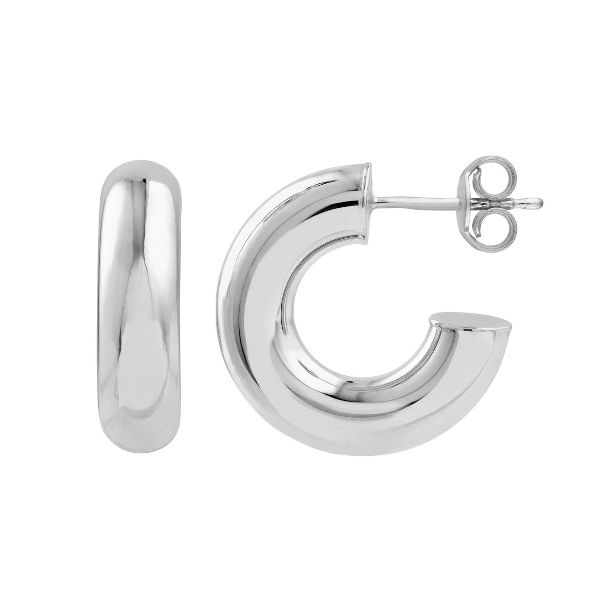 14K Gold 8.00mm ID Polished Tubular Hoop Earrings Birmingham Jewelry Earrings Birmingham Jewelry 