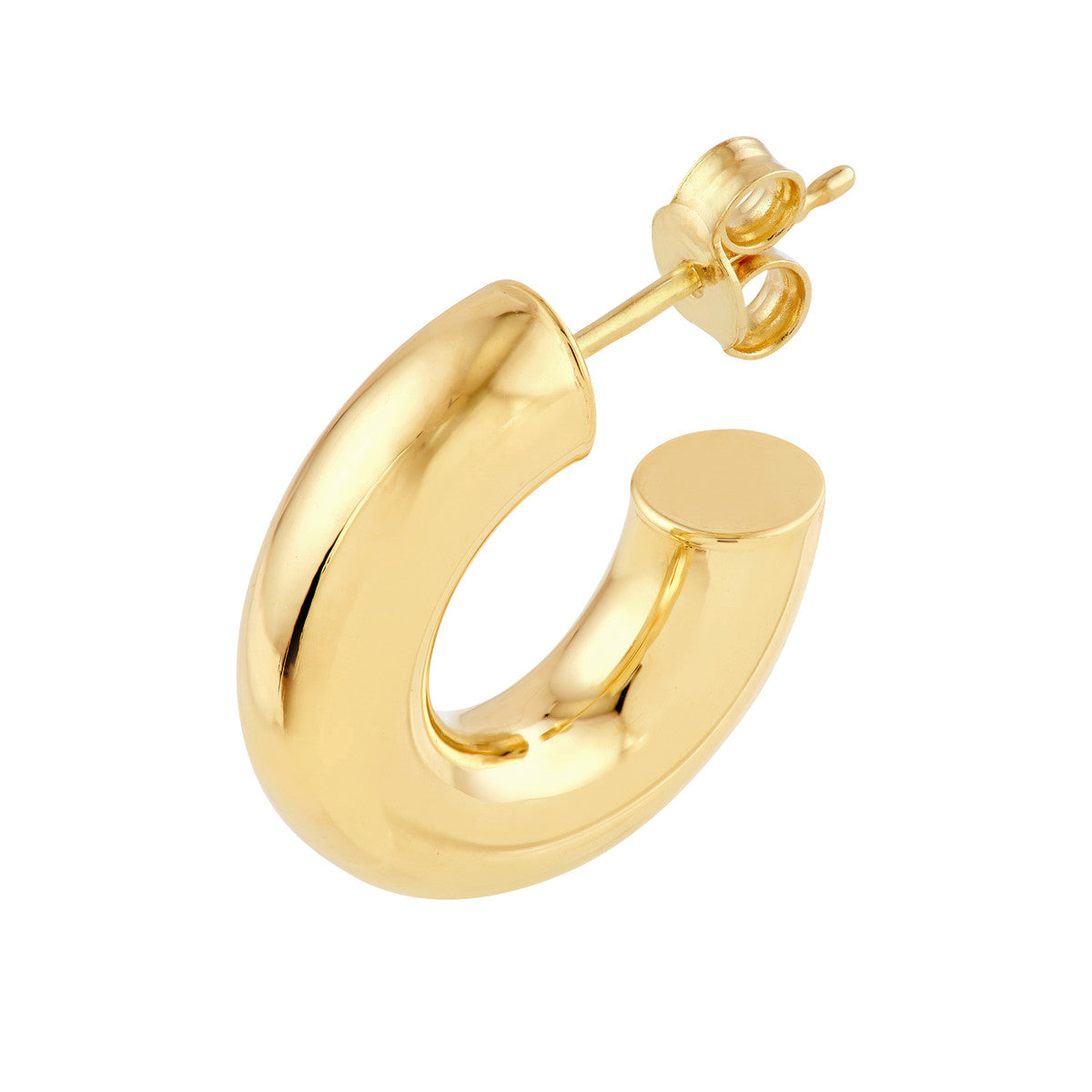 14K Gold 8.00mm ID Polished Tubular Hoop Earrings Birmingham Jewelry Earrings Birmingham Jewelry 
