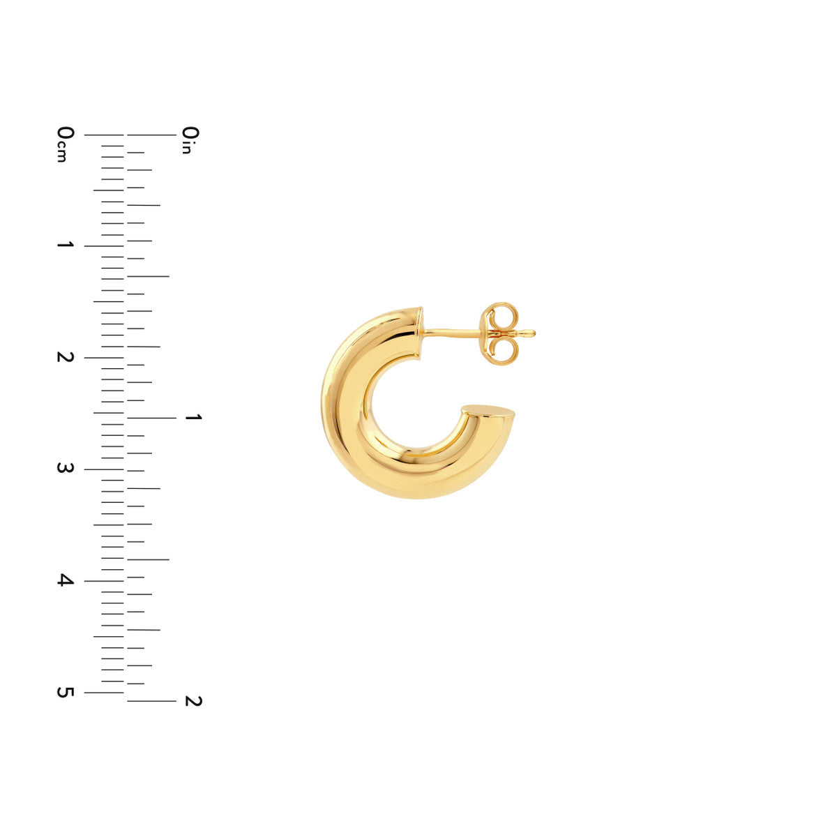 14K Gold 8.00mm ID Polished Tubular Hoop Earrings Birmingham Jewelry Earrings Birmingham Jewelry 