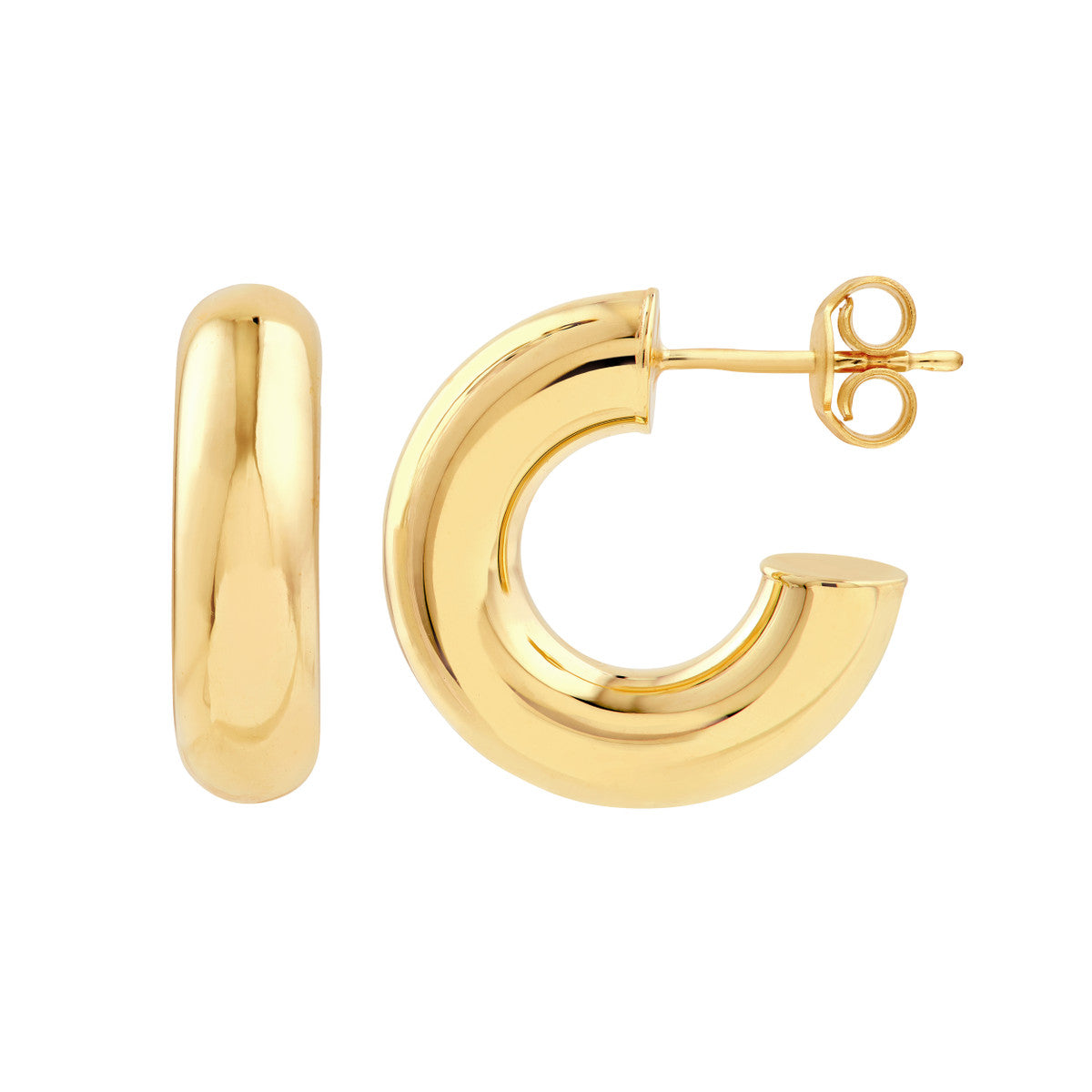 14K Gold 8.00mm ID Polished Tubular Hoop Earrings Birmingham Jewelry Earrings Birmingham Jewelry 