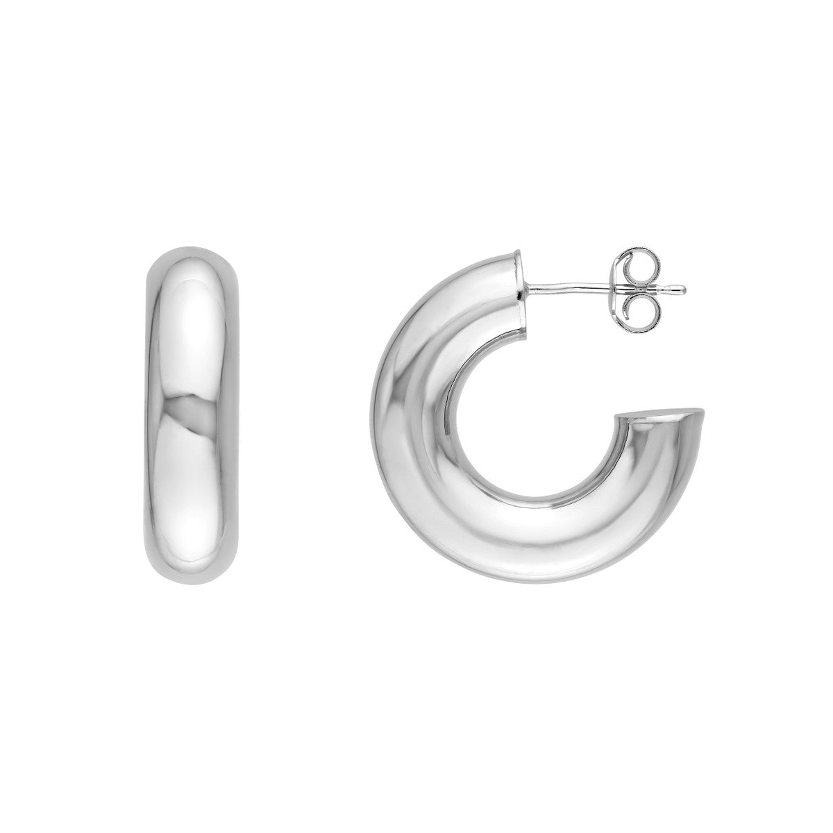 14K Gold 10.00mm Polished Open Hoop Earrings