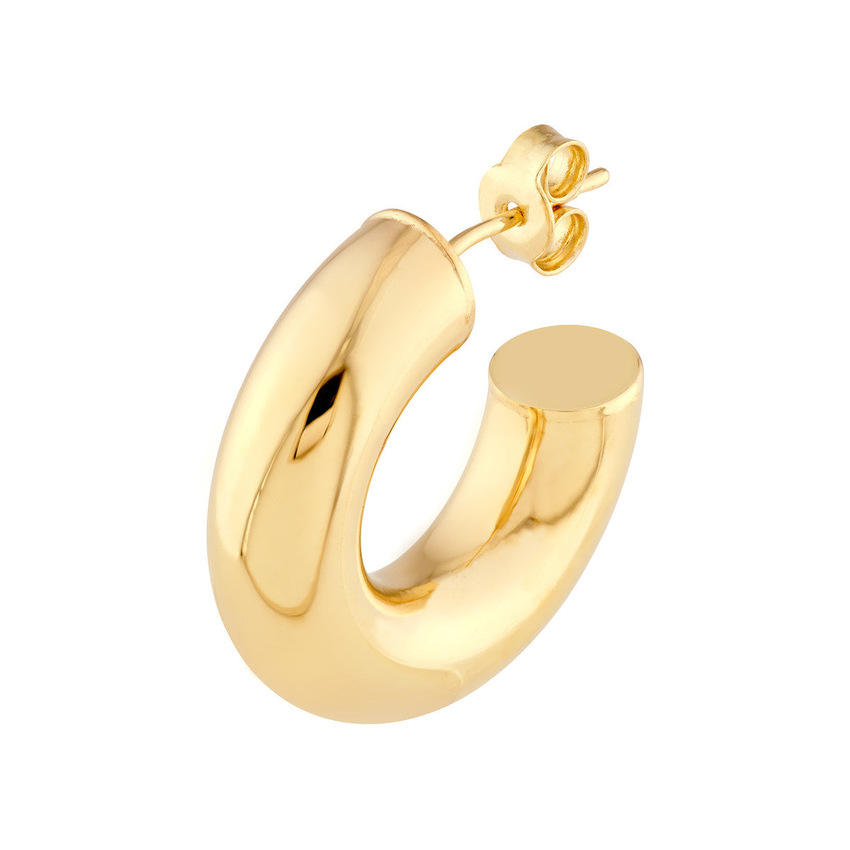 14K Gold 10.00mm Polished Open Hoop Earrings