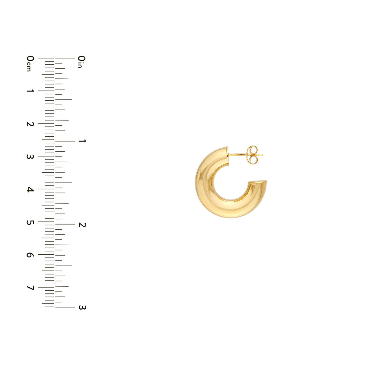 14K Gold 10.00mm Polished Open Hoop Earrings