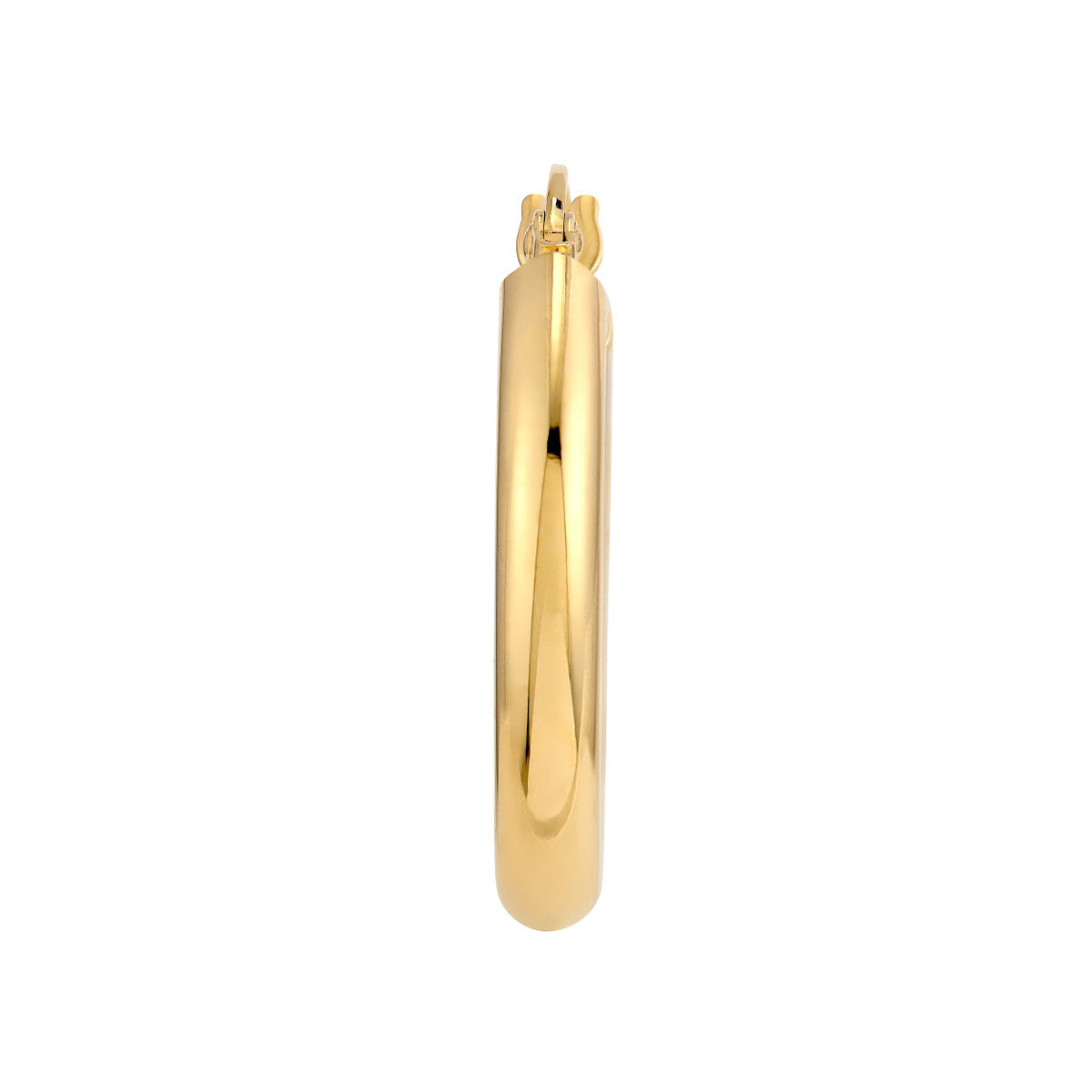 14K Yellow Gold 3.00mm Polished Oval Tube Hoop Earrings