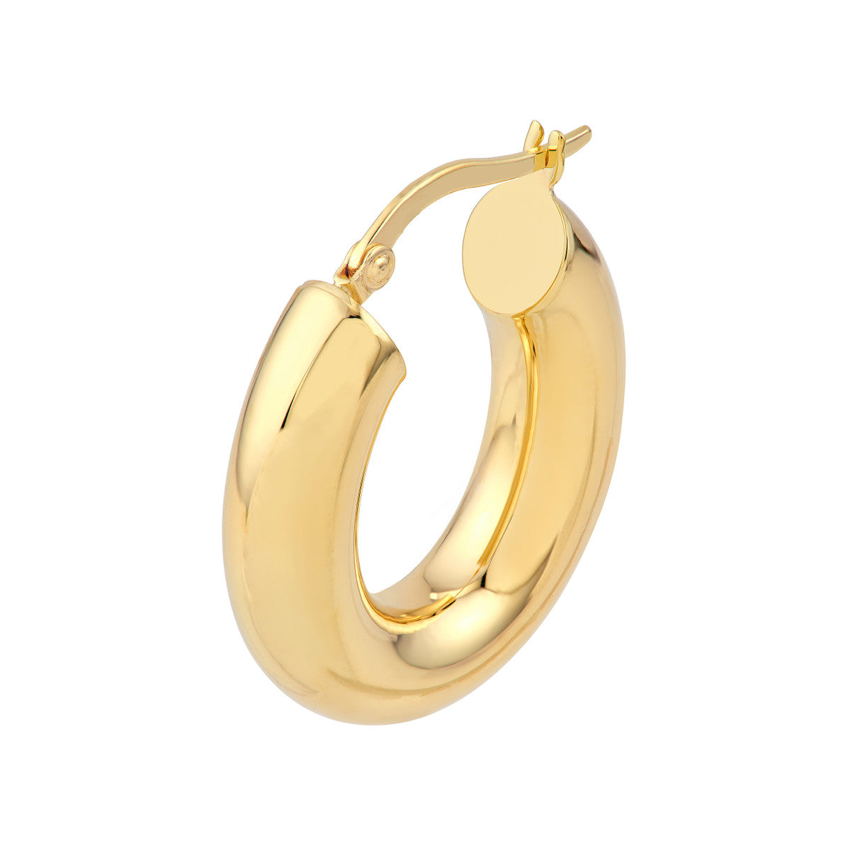 14K Yellow Gold 6.00mm Oval Polished Hoop Earrings