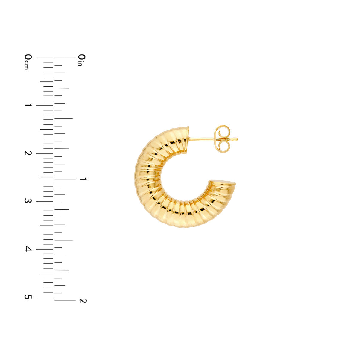 14K Yellow Gold 10.00mm ID Hammered Round Hoop Earrings