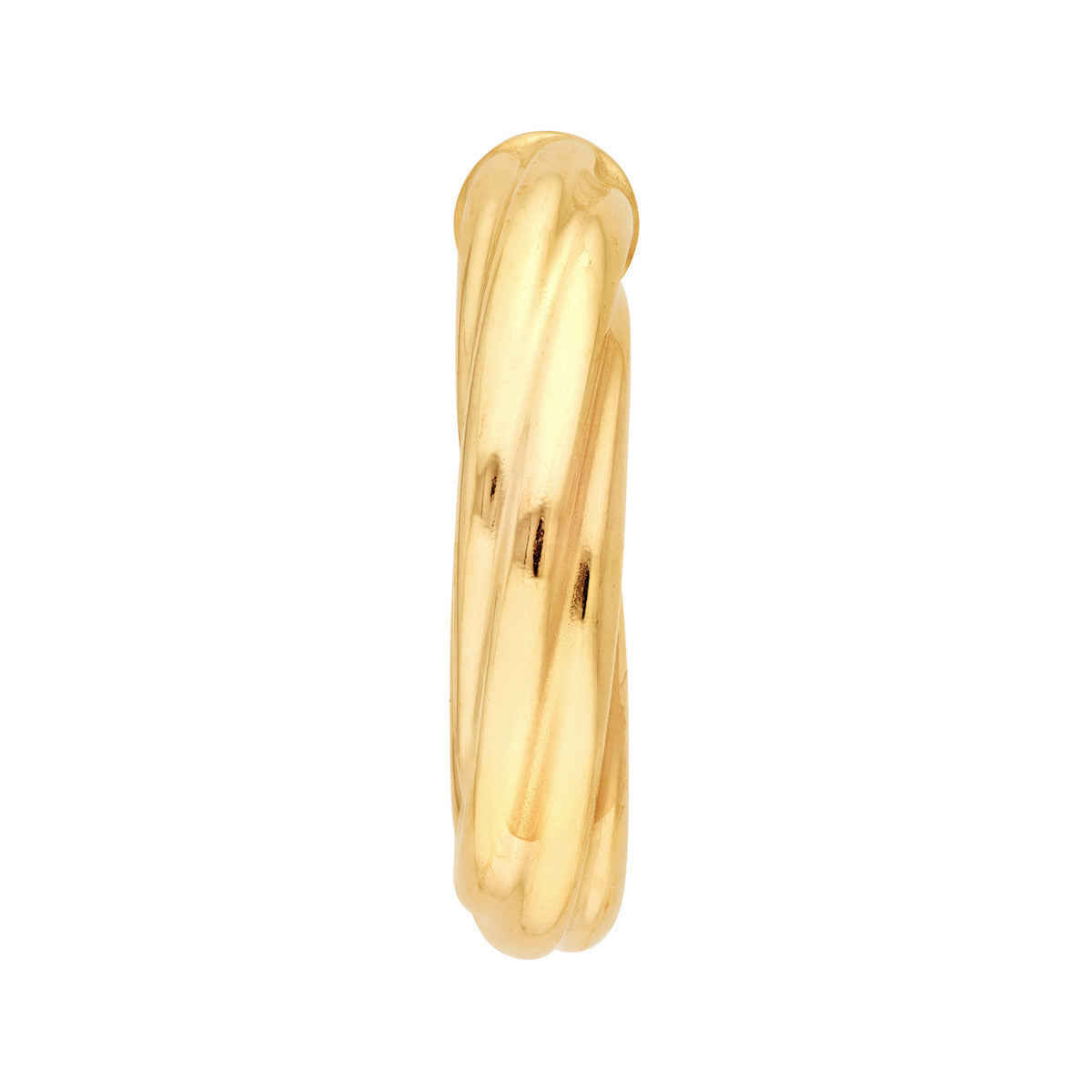 14K Yellow Gold 10.00mm ID Twisted Open Hoop Earrings
