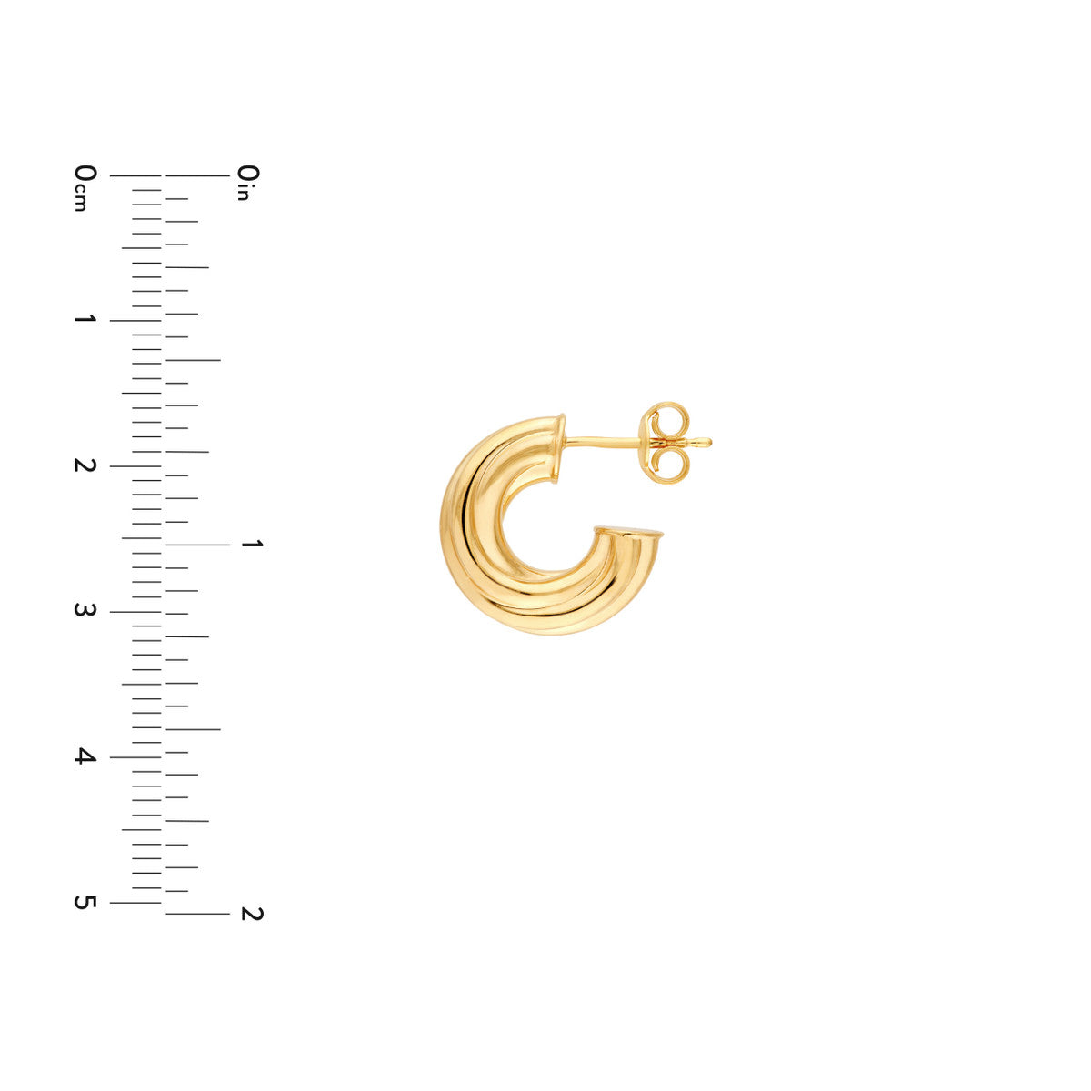 14K Yellow Gold 6.00mm Twisted Open Hoop Earrings Birmingham Jewelry Earrings Birmingham Jewelry 