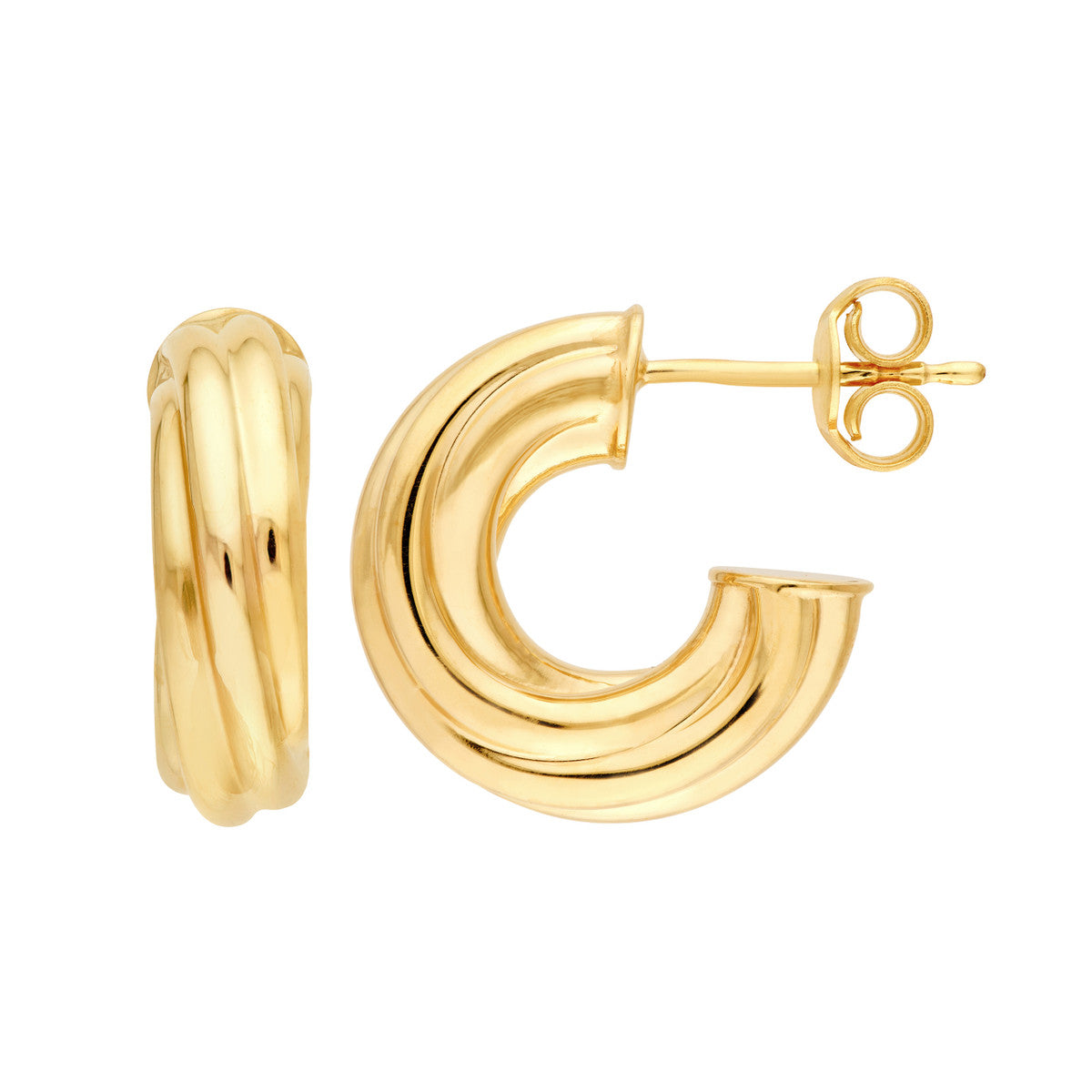 14K Yellow Gold 6.00mm Twisted Open Hoop Earrings Birmingham Jewelry Earrings Birmingham Jewelry 