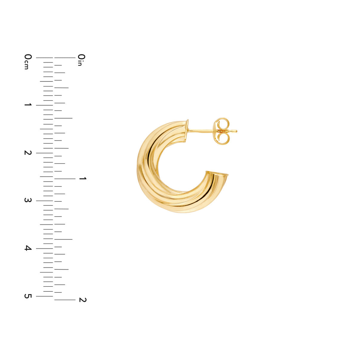 14K Yellow Gold 10.00mm ID Twisted Open Hoop Earring