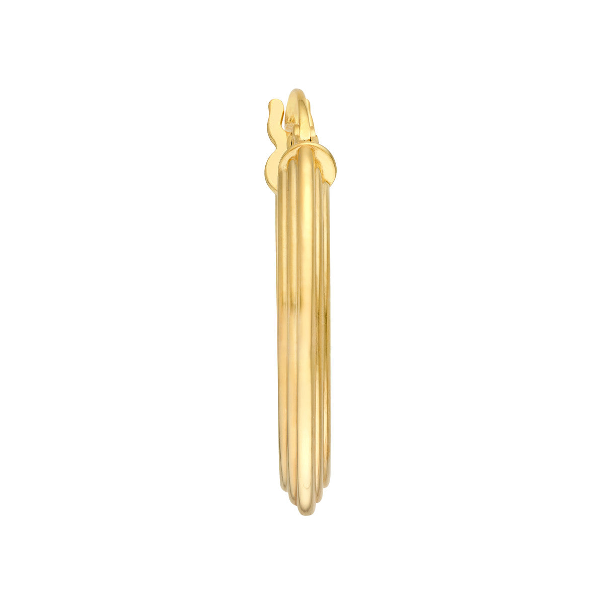 14K Yellow Gold 15.00mm Triangle Tube Hammered Round Hoop Earrings Birmingham Jewelry Earrings Birmingham Jewelry 